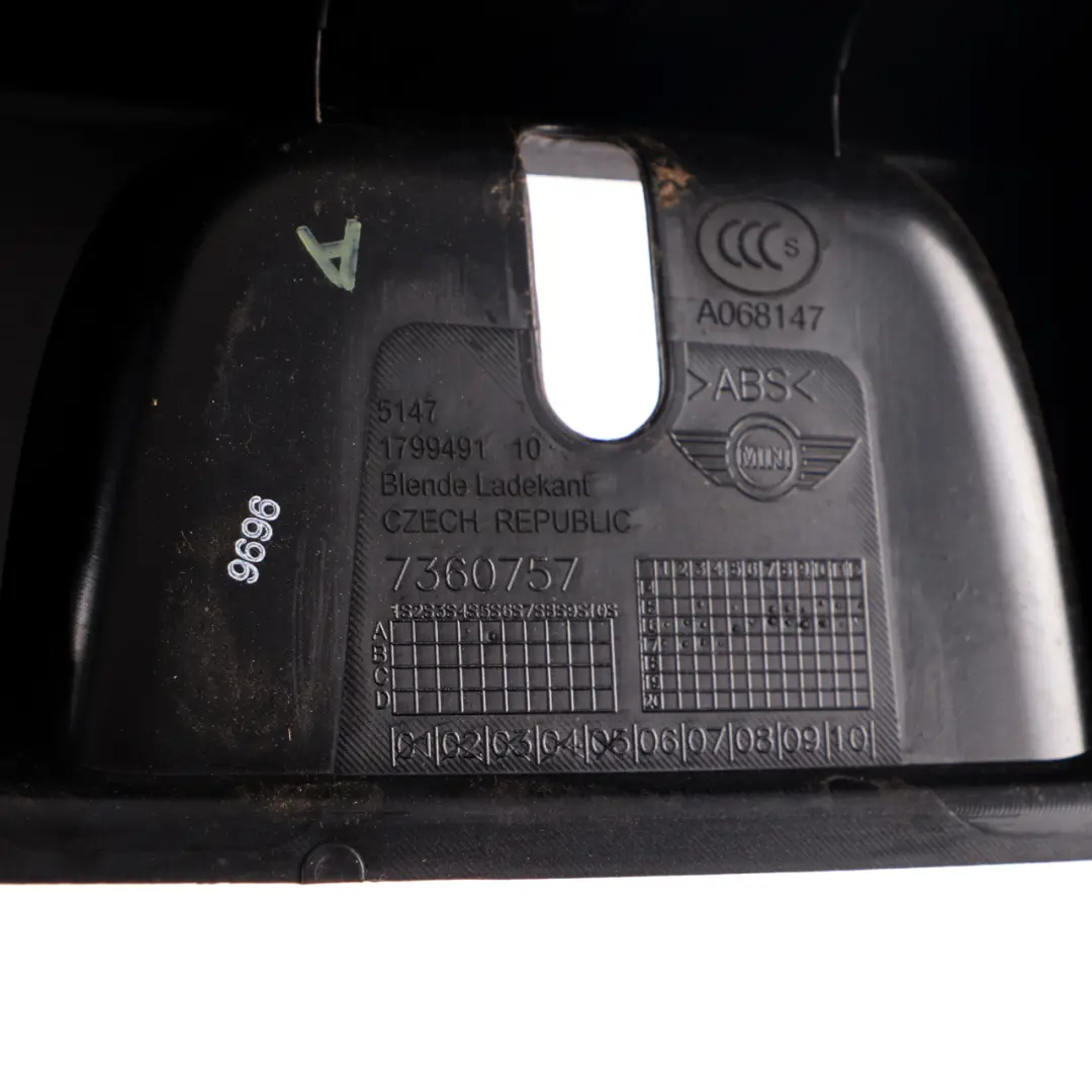Trunk Sill Mini F54 Clubman Rear Loading Sill Cover Trim Black to with Part number 7360757 Trunk Sill Mini F54 Clubman Rear Loading Sill Cover Trim Black - SKU 7360757 - Part number 7360757