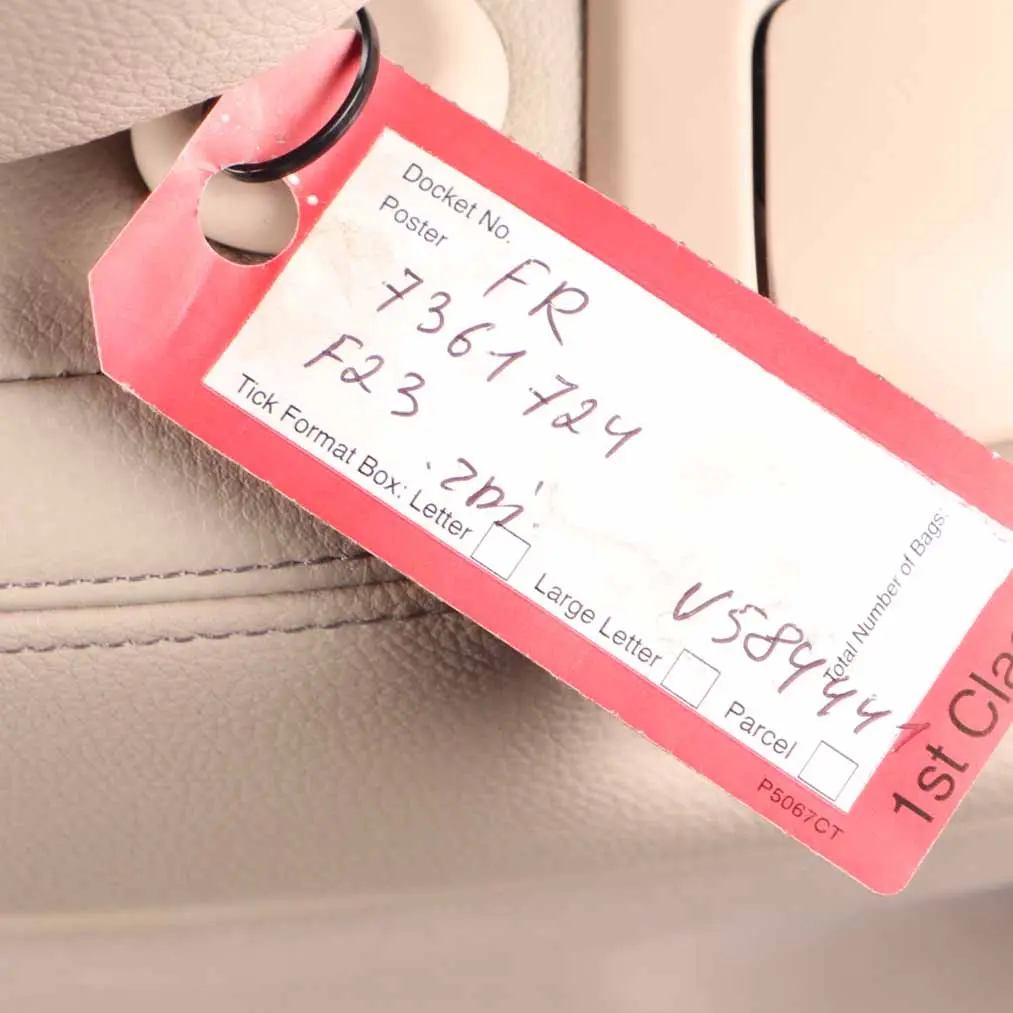 Front Seat BMW F23 Right O/S M Sport Heated Leather Dakota Oyster Accent Dark to with Part number 7361724 Front Seat BMW F23 Right O/S M Sport Heated Leather Dakota Oyster Accent Dark - SKU 7361724-1 - Part number 7361724