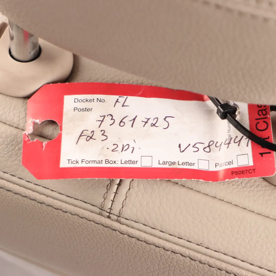 Front Seat BMW F23 Left N/S M Sport Heated Leather Dakota Oyster Accent Dark to with Part number 7361725 Front Seat BMW F23 Left N/S M Sport Heated Leather Dakota Oyster Accent Dark - SKU 7361725-1 - Part number 7361725