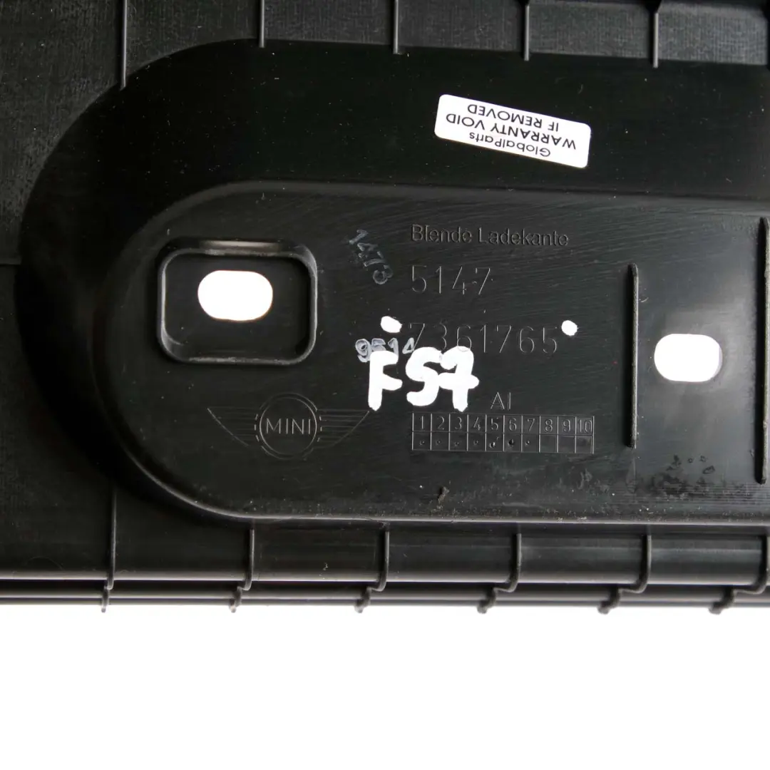 Loading Sill Boot Trunk Room Cover Compartment Trim to Mini F57 Cabrio with Part number 7361765 Mini F57 Cabrio Loading Sill Boot Trunk Room Cover Compartment Trim - SKU 7361765 - Part number 7361765