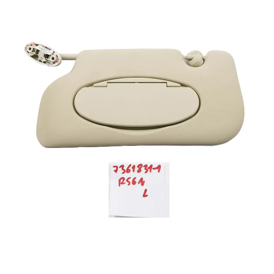 Sun Visor Mirror Left N/S Light Beige to Mini Cooper R55 R56 LCI with Part number 7361831 Mini Cooper R55 R56 LCI Sun Visor Mirror Left N/S Light Beige - SKU 7361831-1 - Part number 7361831