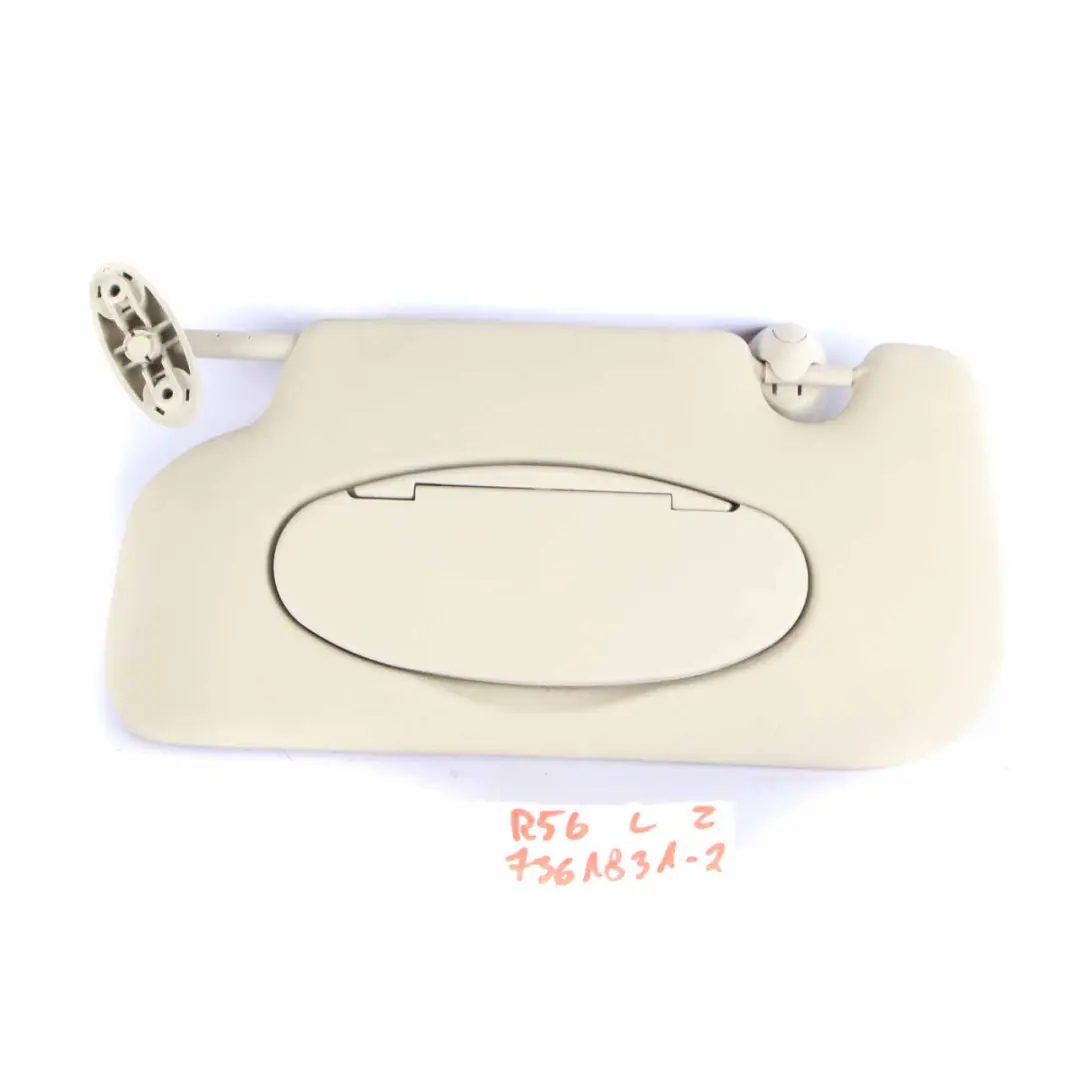 Sun Visor Mini R55 R56 LCI 2 Mirror Left N/S Light Beige to with Part number 7361831 Sun Visor Mini R55 R56 LCI 2 Mirror Left N/S Light Beige - SKU 7361831-2 - Part number 7361831