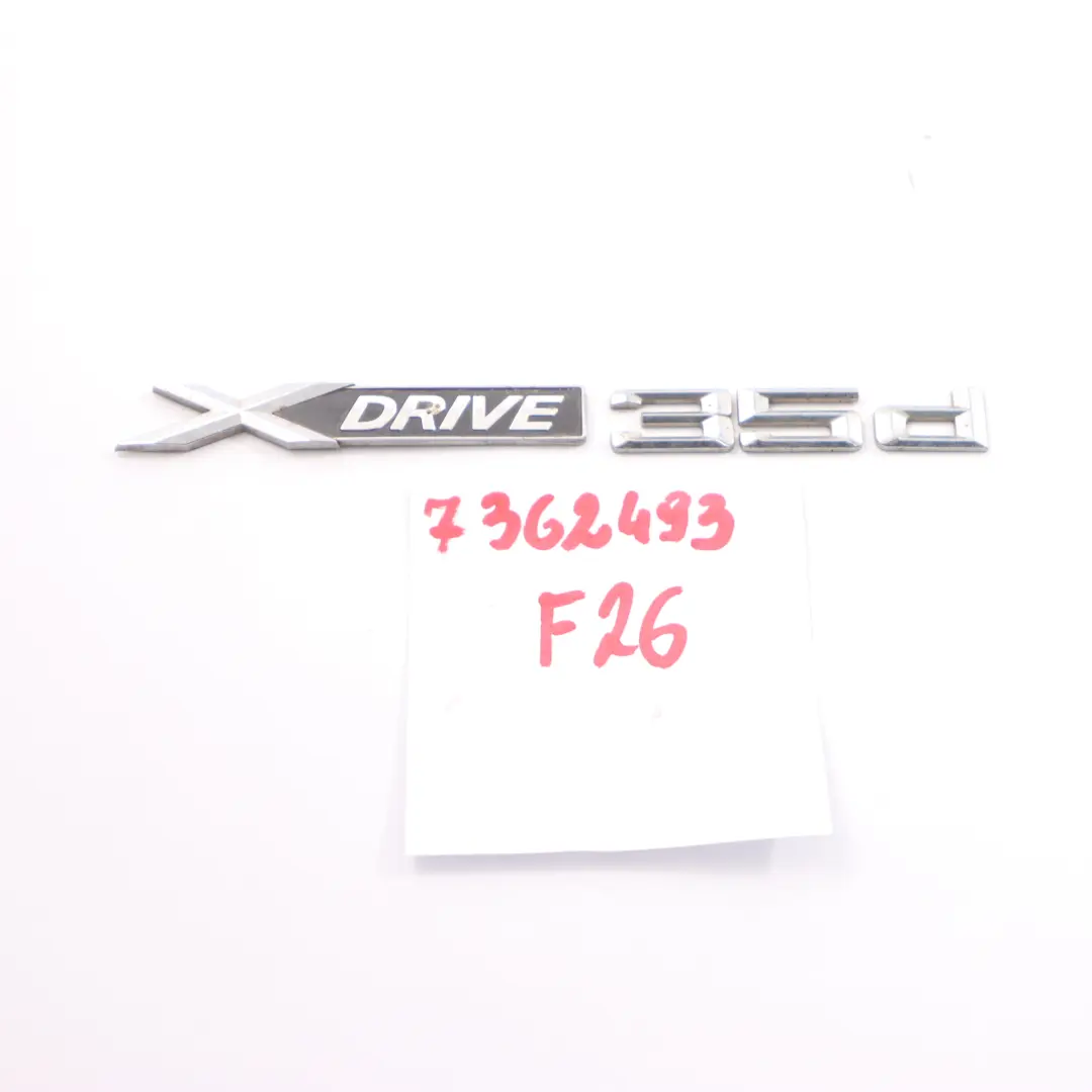 BMW X4 F26 N57Z Trunk Boot tailgate Lid Letering Badge Logo XDrive 35d - SKU 7362493 - Part number 7362493