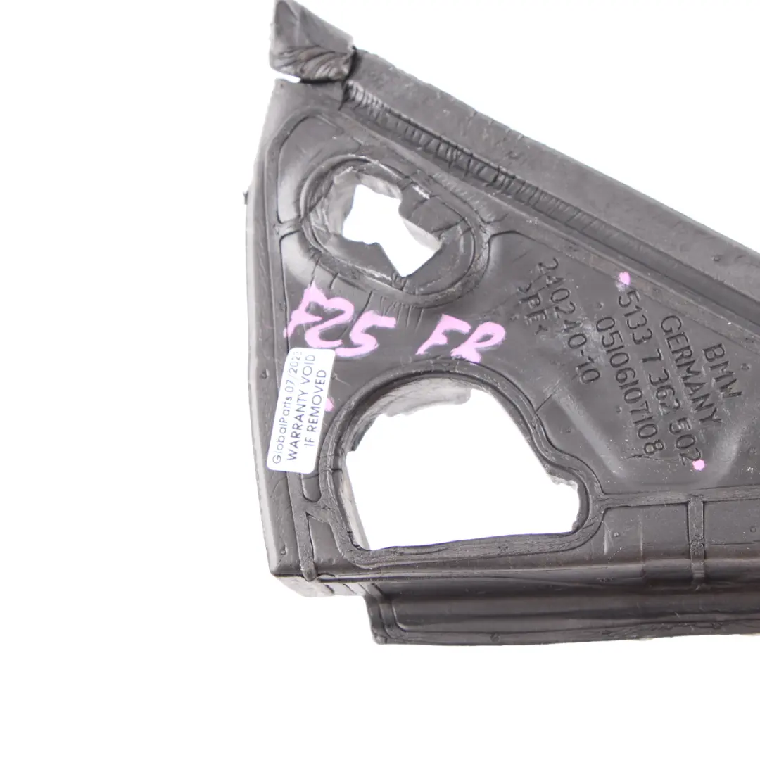 Guarnizione Copri Specchio Triangolo Anteriore Destro per BMW X3 F25 con numero di parte 7362502 BMW X3 F25 Guarnizione Copri Specchio Triangolo Anteriore Destro - SKU 7362502 - Numero di parte 7362502