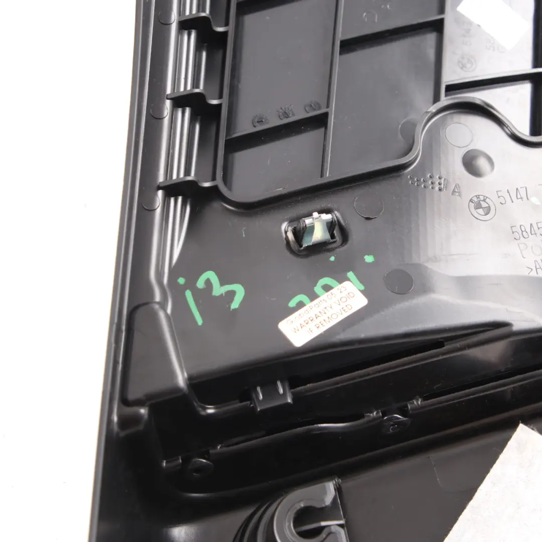 Lateral Trim Panel Cover Rear Left Door Seat Dalbergia Brown 7272427 to BMW i3 I01 with Part number 7362579 BMW i3 I01 Lateral Trim Panel Cover Rear Left Door Seat Dalbergia Brown 7272427 - SKU 7362579 - Part number 7362579