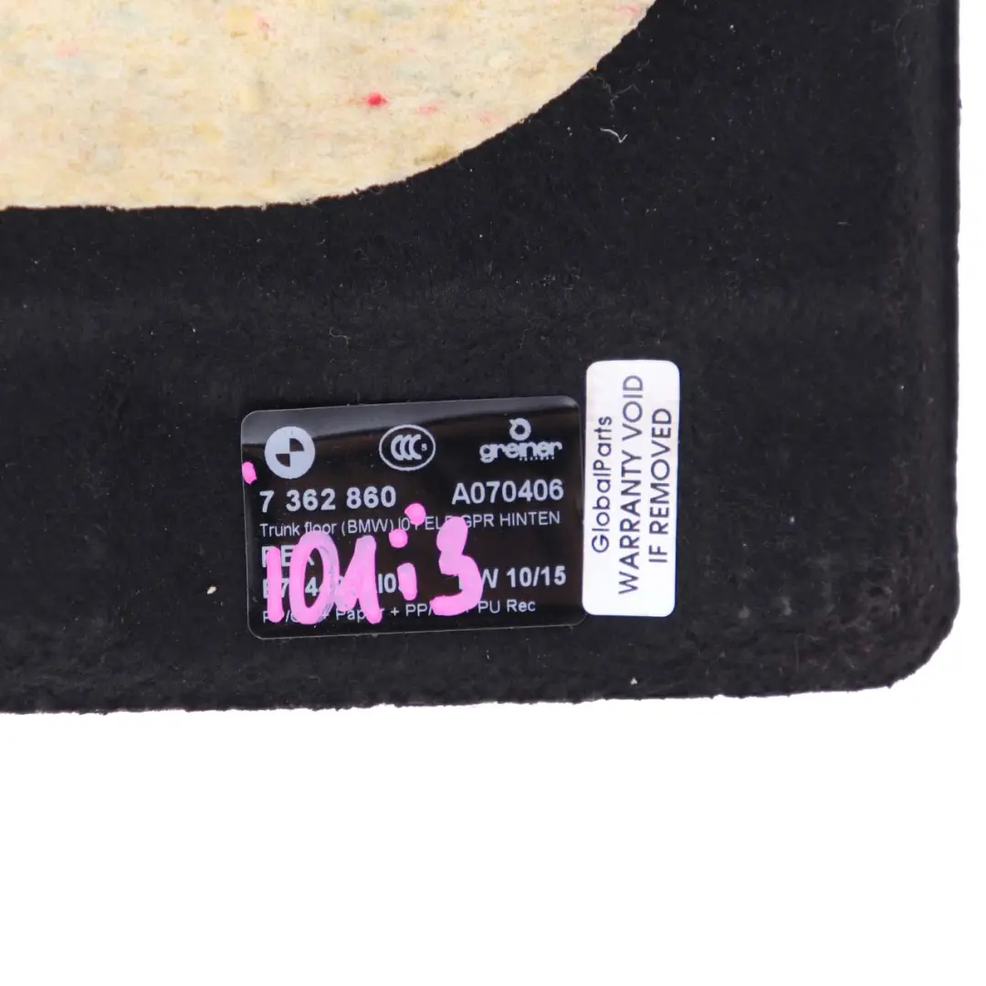Trunk Floor Carpet BMW i3 I01 Rex Boot Luggage Compartment to with Part number 7362860 Trunk Floor Carpet BMW i3 I01 Rex Boot Luggage Compartment - SKU 7362860 - Part number 7362860