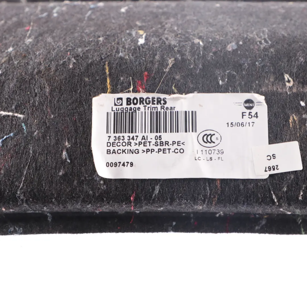 Panel Wykończenia Podłogi Bagażnika do Mini Clubman F54 o numerze 7363347 Mini Clubman F54 Panel Wykończenia Podłogi Bagażnika - SKU 7363347 - Numer Części 7363347
