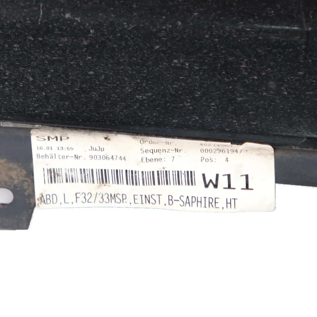 Side Skirt Sill Strip Left N/S Black Sapphire Metallic - 475 to BMW F32 F33 with Part number 7363395 BMW F32 F33 Side Skirt Sill Strip Left N/S Black Sapphire Metallic - 475 - SKU 7363395-BS - Part number 7363395
