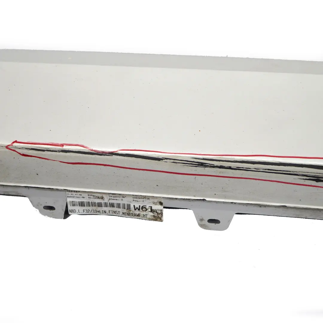 Side Skirt Sill Strip Left N/S Mineralweiss Mineral White - A96 to BMW F32 F33 with Part number 7363395 BMW F32 F33 Side Skirt Sill Strip Left N/S Mineralweiss Mineral White - A96 - SKU 7363395-MW - Part number 7363395