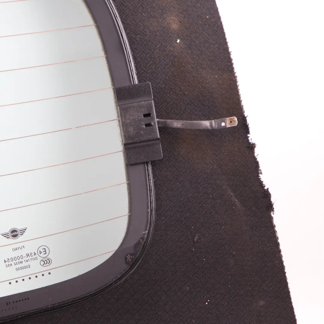 Folding Top Rear Window Glass Glazing AS2 to Mini Cooper F57 Cabrio Convertible with Part number 7364828 Mini Cooper F57 Cabrio Convertible Folding Top Rear Window Glass Glazing AS2 - SKU 7364828-1 - Part number 7364828