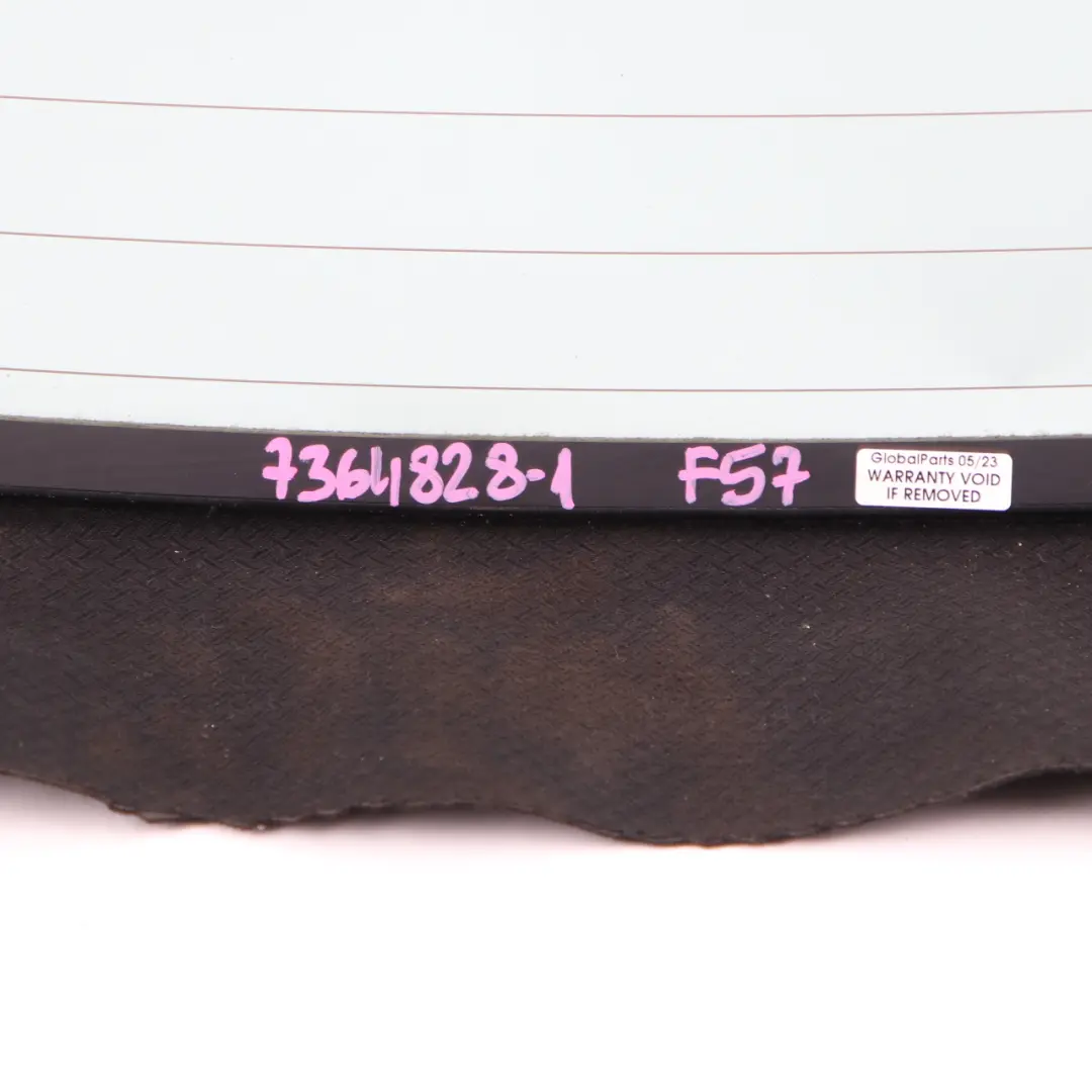 Folding Top Rear Window Glass Glazing AS2 to Mini Cooper F57 Cabrio Convertible with Part number 7364828 Mini Cooper F57 Cabrio Convertible Folding Top Rear Window Glass Glazing AS2 - SKU 7364828-1 - Part number 7364828