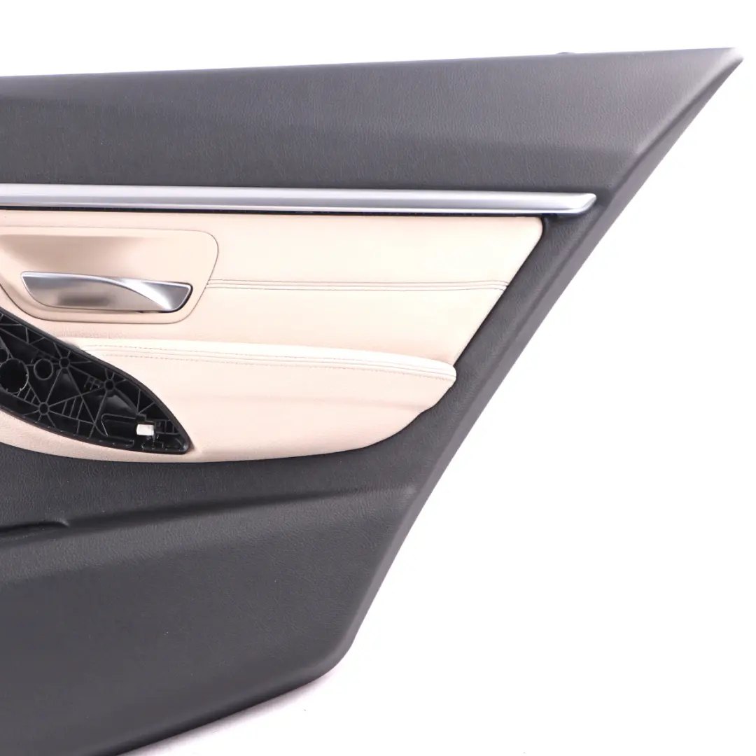 Right O/S Door Card Lining Panel Oyster Leather to BMW F30 F31 Rear with Part number 7364966 BMW F30 F31 Rear Right O/S Door Card Lining Panel Oyster Leather - SKU 7364966-1 - Part number 7364966