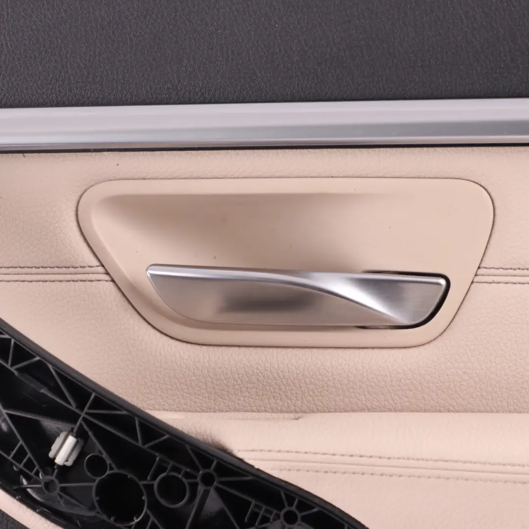 Right O/S Door Card Lining Panel Oyster Leather to BMW F30 F31 Rear with Part number 7364966 BMW F30 F31 Rear Right O/S Door Card Lining Panel Oyster Leather - SKU 7364966-1 - Part number 7364966
