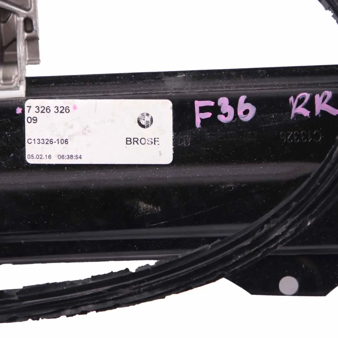 Regolator Alzacristallo Portiera Posteriore Modulo Motore Destro 7326326 per BMW F36 con numero di parte 7365258 BMW F36 Regolator Alzacristallo Portiera Posteriore Modulo Motore Destro 7326326 - SKU 7365258 - Numero di parte 7365258