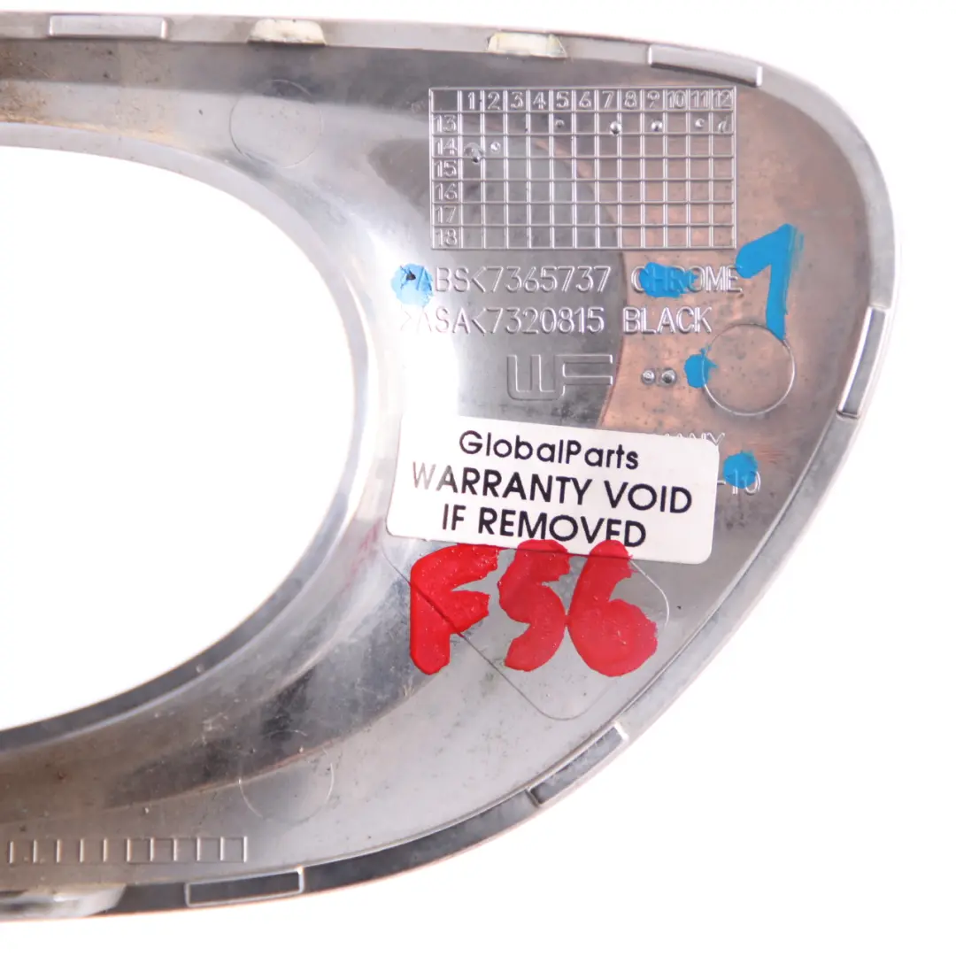 Fog Light Finisher Mini Cooper F55 F56 F57 Rear Bumper Cover Chrome to with Part number 7365737 Fog Light Finisher Mini Cooper F55 F56 F57 Rear Bumper Cover Chrome - SKU 7365737-1 - Part number 7365737