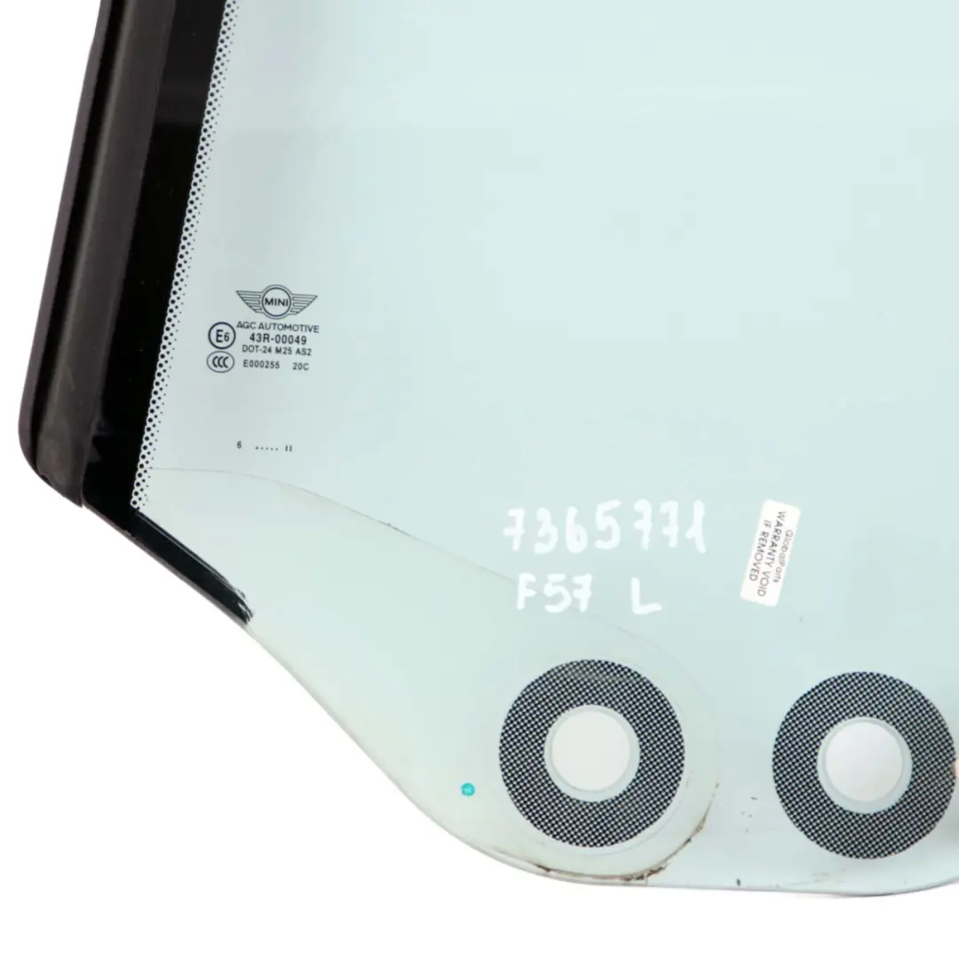 Hinteres Seitenscheibenglas Links Tür AS2 für Mini F57 Cabrio mit Teilenummer 7365771 Mini F57 Cabrio Hinteres Seitenscheibenglas Links Tür AS2 - SKU 7365771 - Teilenummer 7365771