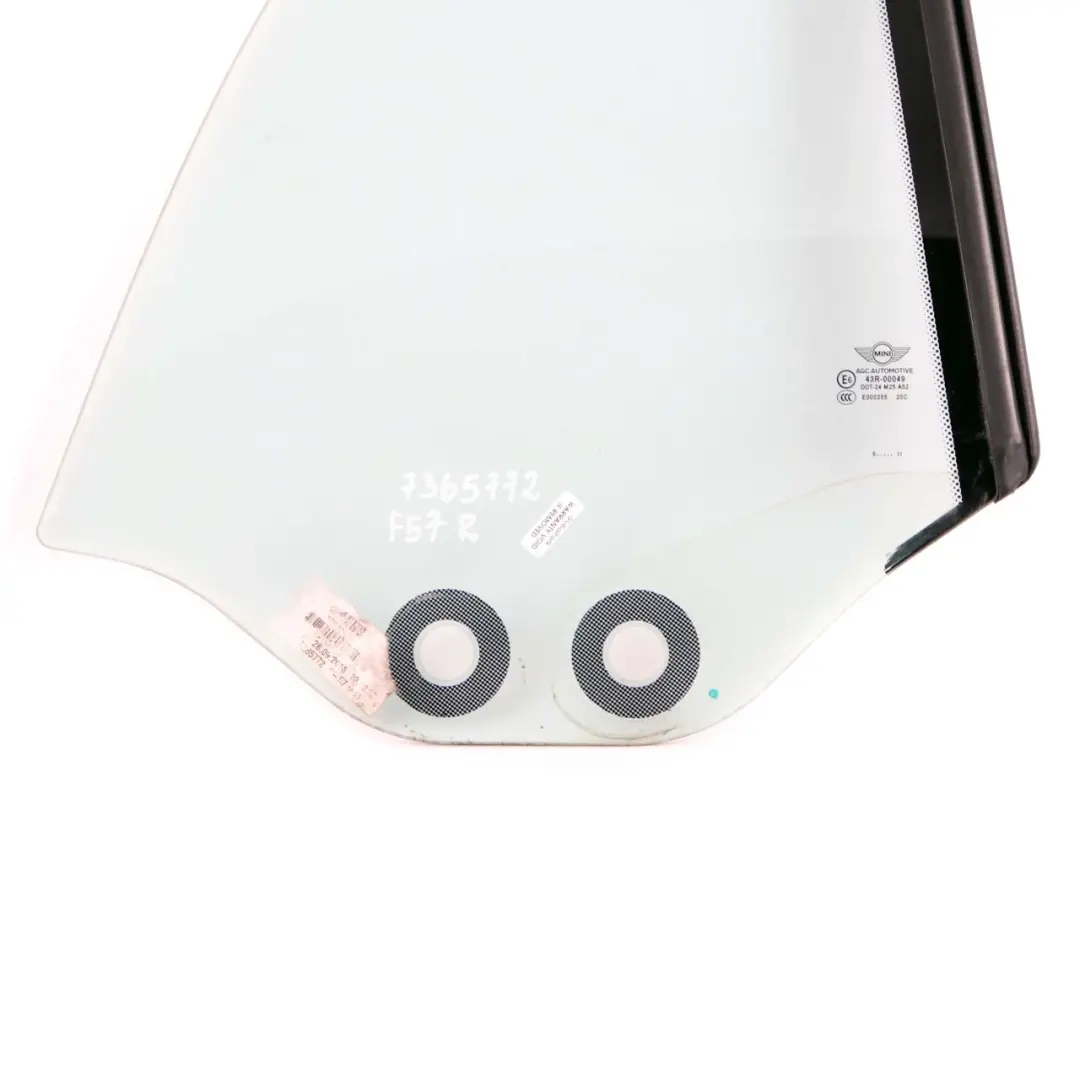 Vetro Laterale Posteriore Destro Porta AS2 Cabrio per Mini F57 Cabrio con numero di parte 7365772 Mini F57 Cabrio Vetro Laterale Posteriore Destro Porta AS2 Cabrio - SKU 7365772 - Numero di parte 7365772