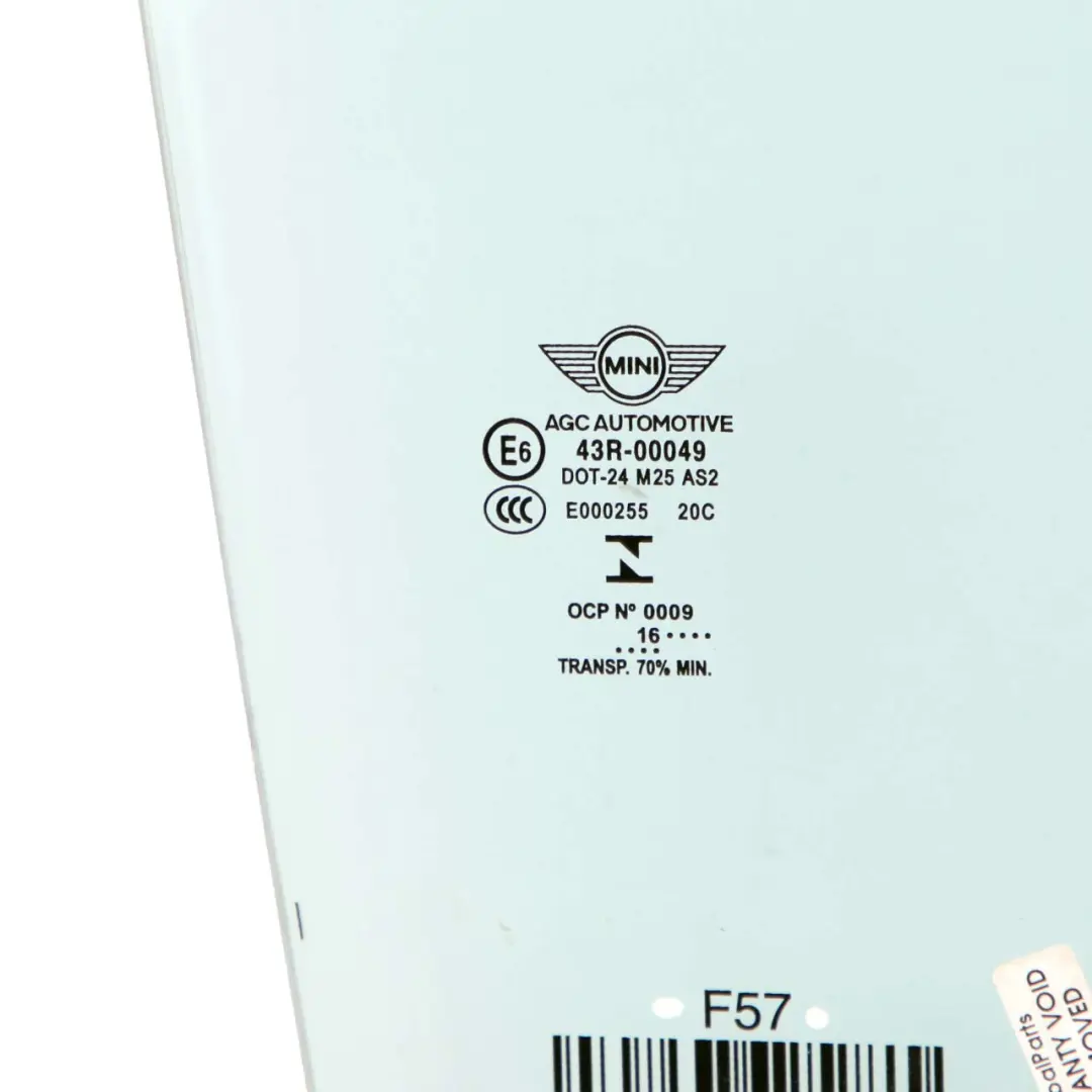 Mini F57 Cabrio Door Window Glass Right O/S Front AS2 Convertible - SKU 7365774 - Part number 7365774