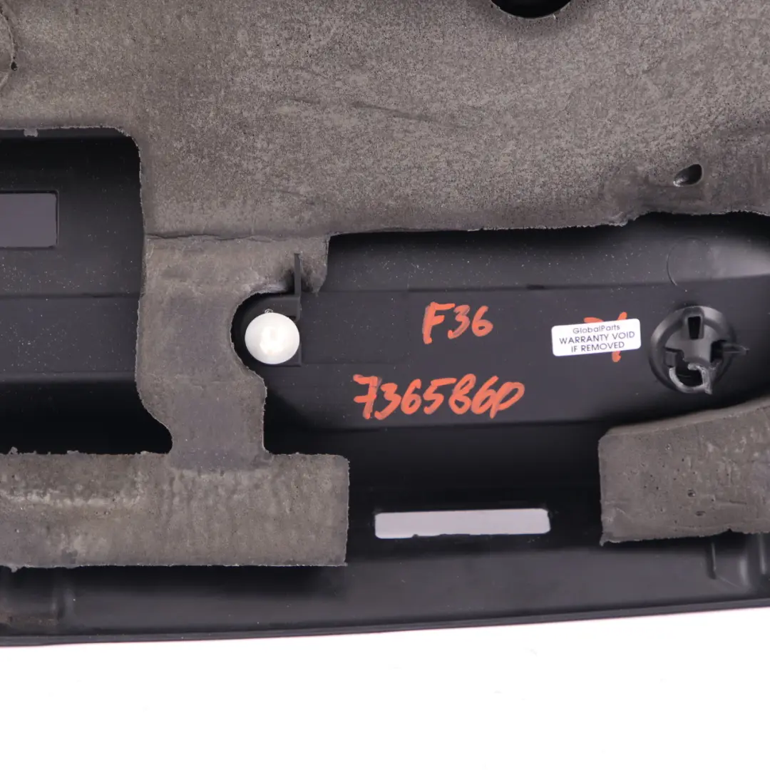 Panel embellecedor maletero Interior maletero Cubierta central para BMW F36 con número de pieza 7365860 BMW F36 Panel embellecedor maletero Interior maletero Cubierta central - SKU 7365860 - Número de pieza 7365860