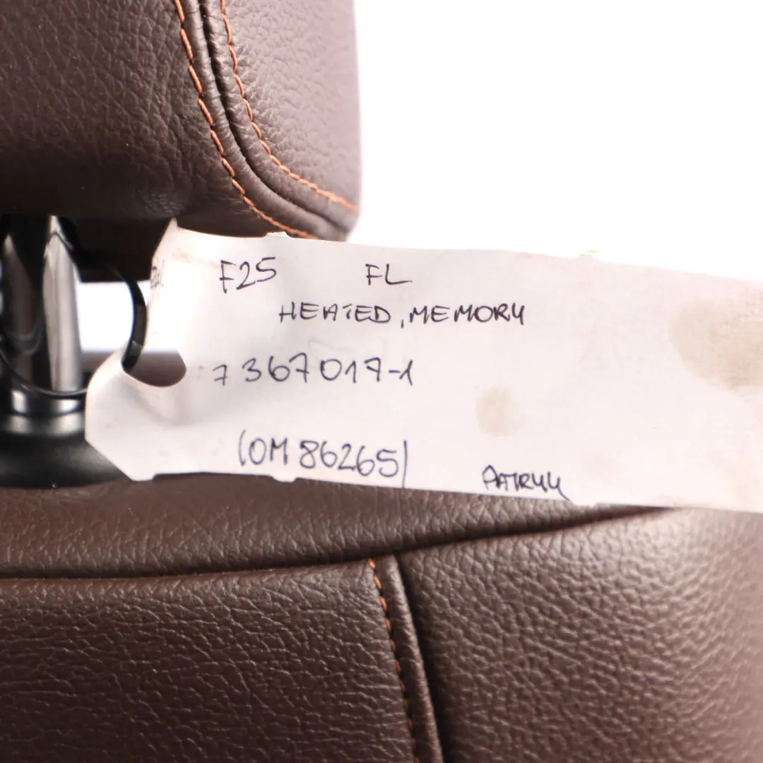 BMW X3 F25 Front Seat Sport Heated Memory Left N/S Interior Leather Nevada Mokka - SKU rhd-7367017-1 - Part number 7367017