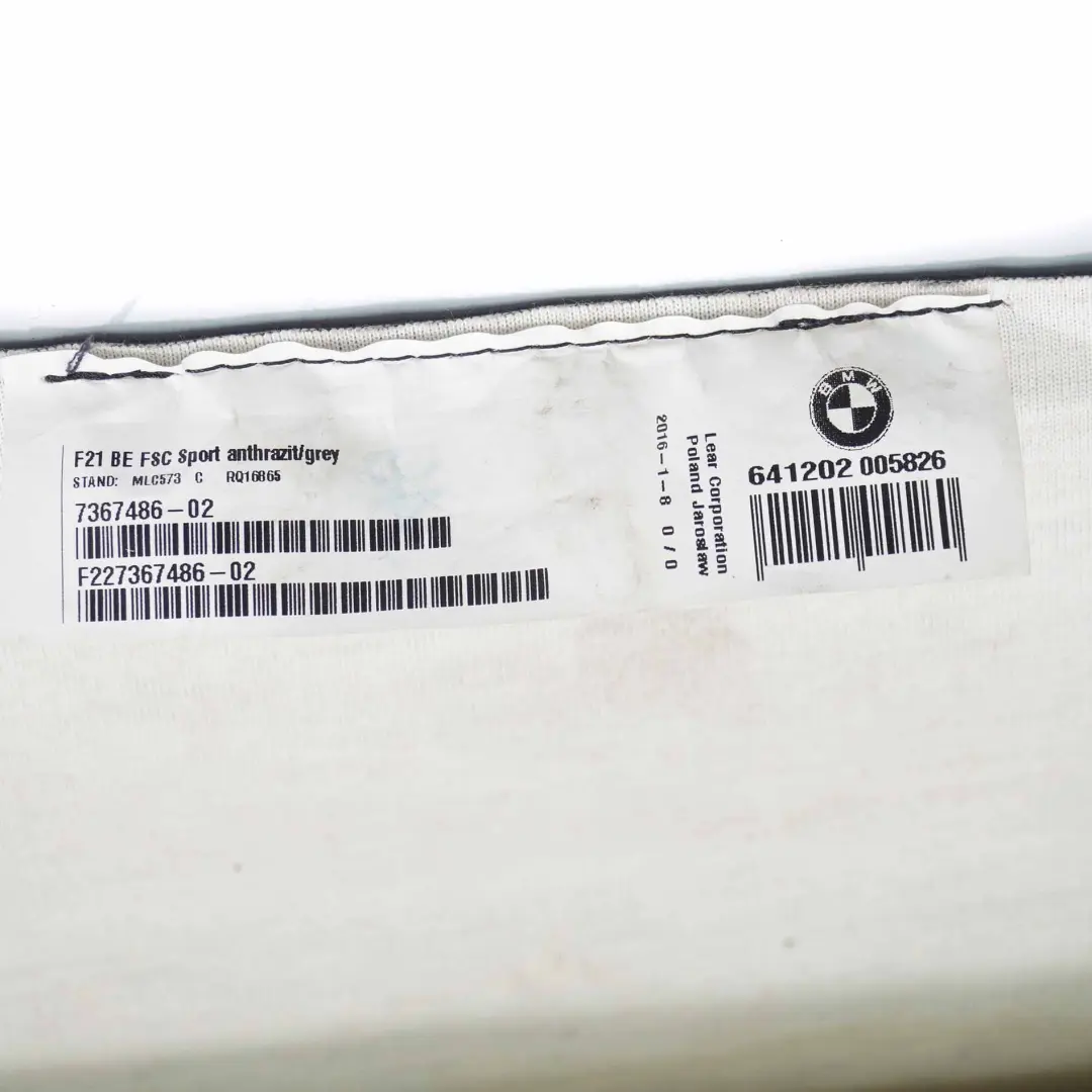 Vorne Links Rechts Sport Sitzbezug Stoff Anthrazit für BMW F21 F22 mit Teilenummer 7367486 BMW F21 F22 Vorne Links Rechts Sport Sitzbezug Stoff Anthrazit - SKU 7367486-2 - Teilenummer 7367486