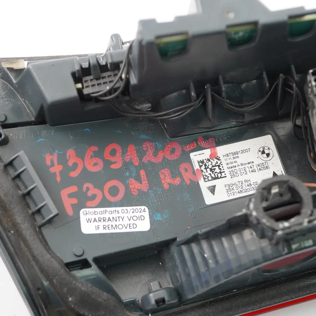  Luz Trasera BMW F30 F31 LCI Derecha Luz Tapa Maletero Tailgate - SKU 7369120-4 - Número de pieza 7369120