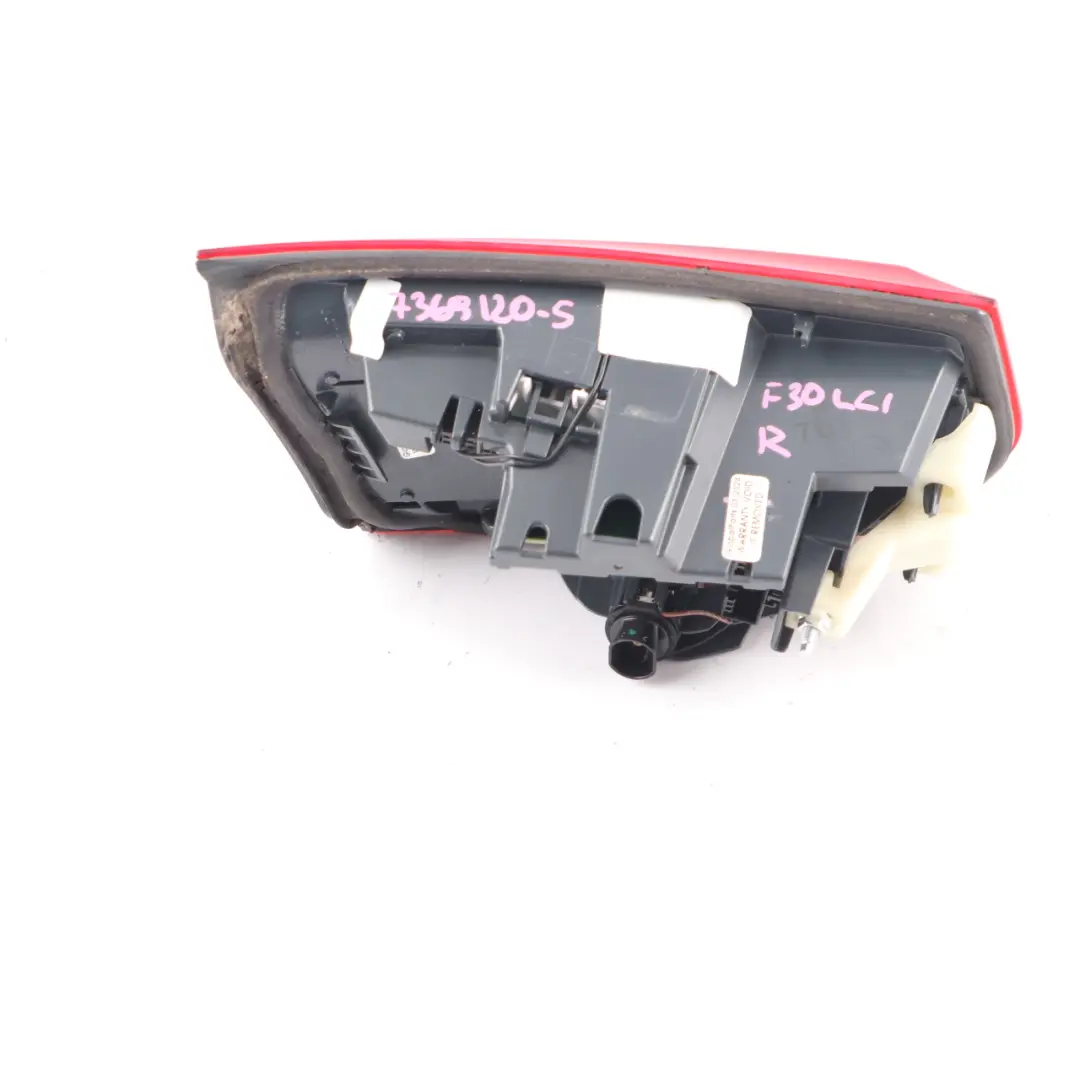 Lamp BMW F30 F31 LCI Right O/S Light Trunk Lid Boot Tailgate to Rear with Part number 7369120 Rear Lamp BMW F30 F31 LCI Right O/S Light Trunk Lid Boot Tailgate - SKU 7369120-5 - Part number 7369120