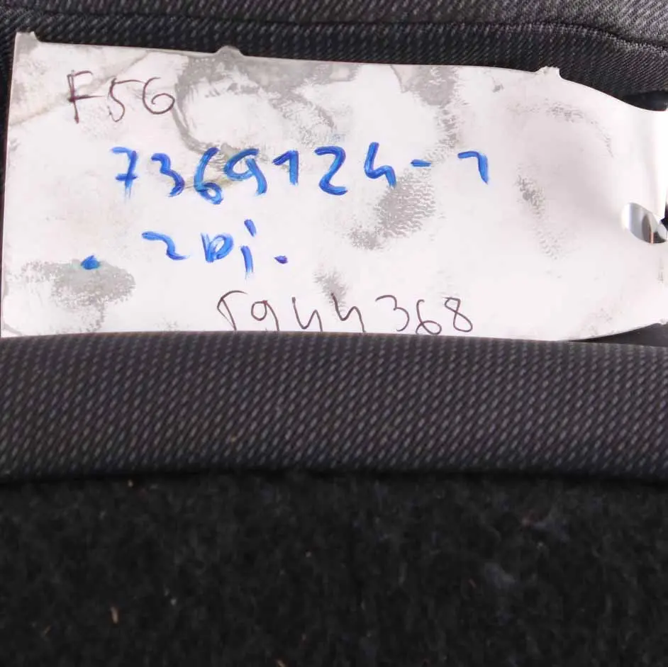 Mini F56 Seat Backrest Rear Right O/S Back Cover Cloth Fabric Firework Black - SKU 7369124-1 - Part number 7369124
