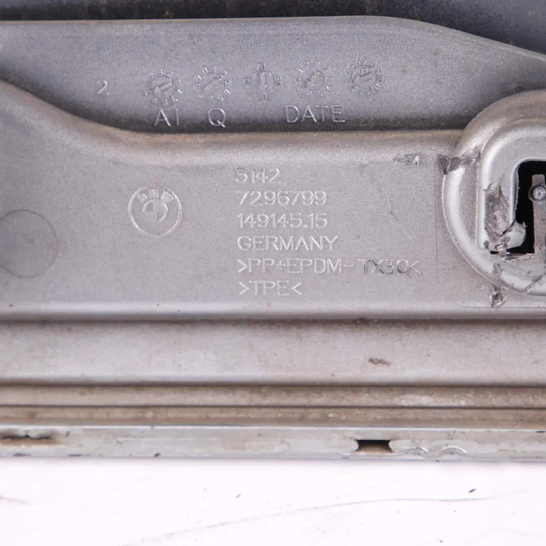 Door Rear Left N/S Skin Trim Panel Ionic Silver Blue Metallic - B72 to BMW i3 I01 with Part number 7369331 BMW i3 I01 Door Rear Left N/S Skin Trim Panel Ionic Silver Blue Metallic - B72 - SKU 7369331-ION - Part number 7369331