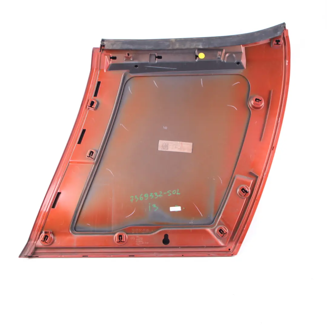 Door Trim Skin Cover Panel Rear Right O/S Solar Orange B78 7296800 to BMW i3 I01 with Part number 7369332 BMW i3 I01 Door Trim Skin Cover Panel Rear Right O/S Solar Orange B78 7296800 - SKU 7369332-SOL - Part number 7369332