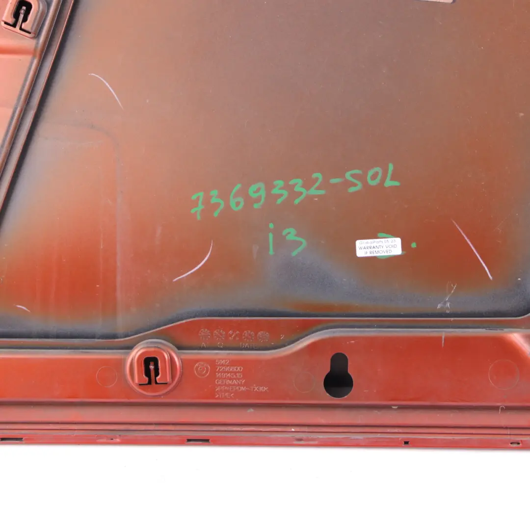 Door Trim Skin Cover Panel Rear Right O/S Solar Orange B78 7296800 to BMW i3 I01 with Part number 7369332 BMW i3 I01 Door Trim Skin Cover Panel Rear Right O/S Solar Orange B78 7296800 - SKU 7369332-SOL - Part number 7369332