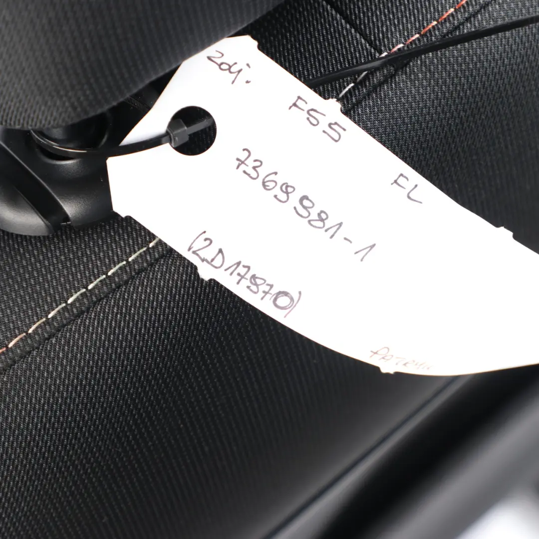 Asiento Tela Delantero Izquierdo Firework Carbon Negro para Mini F55 con número de pieza 7369981 Mini F55 Asiento Tela Delantero Izquierdo Firework Carbon Negro - SKU 7369981-1 - Número de pieza 7369981