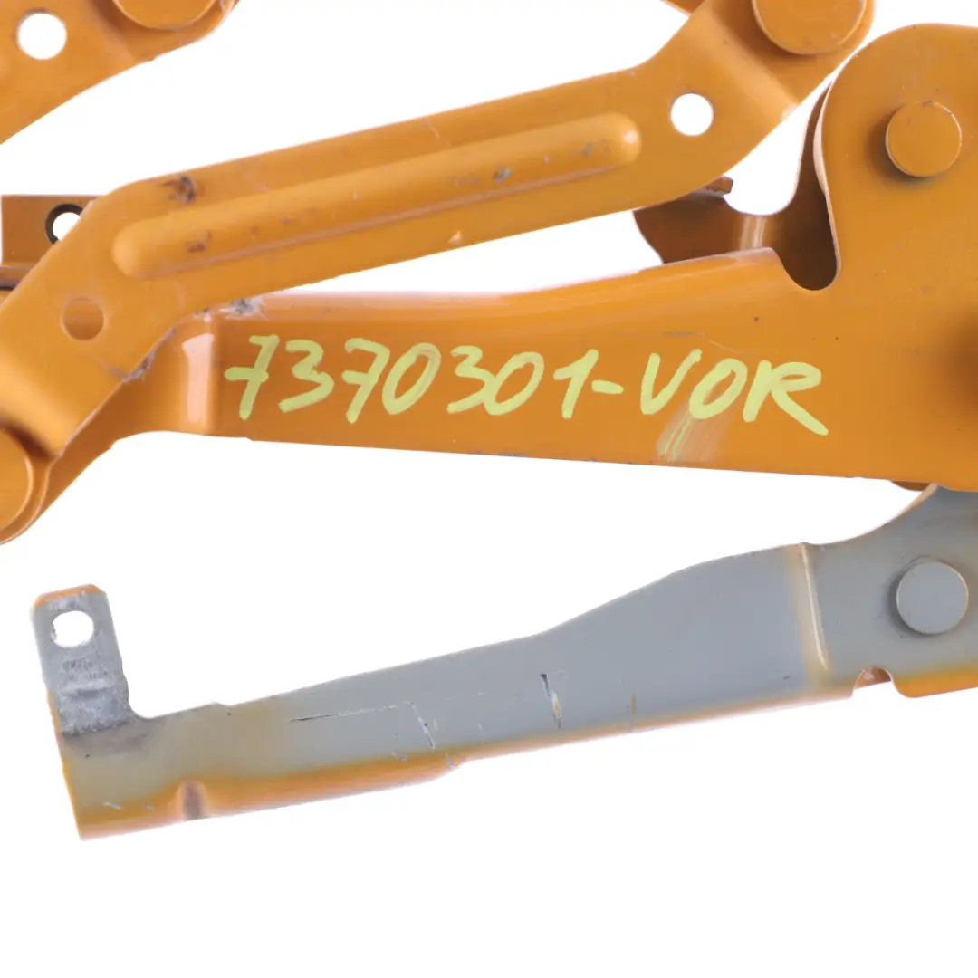 Mini F55 F56 F57 Hood Bonnet Engine Hinge Left N/S Volcanic Orange - B70 7300565 - SKU 7370301-VOR - Part number 7370301