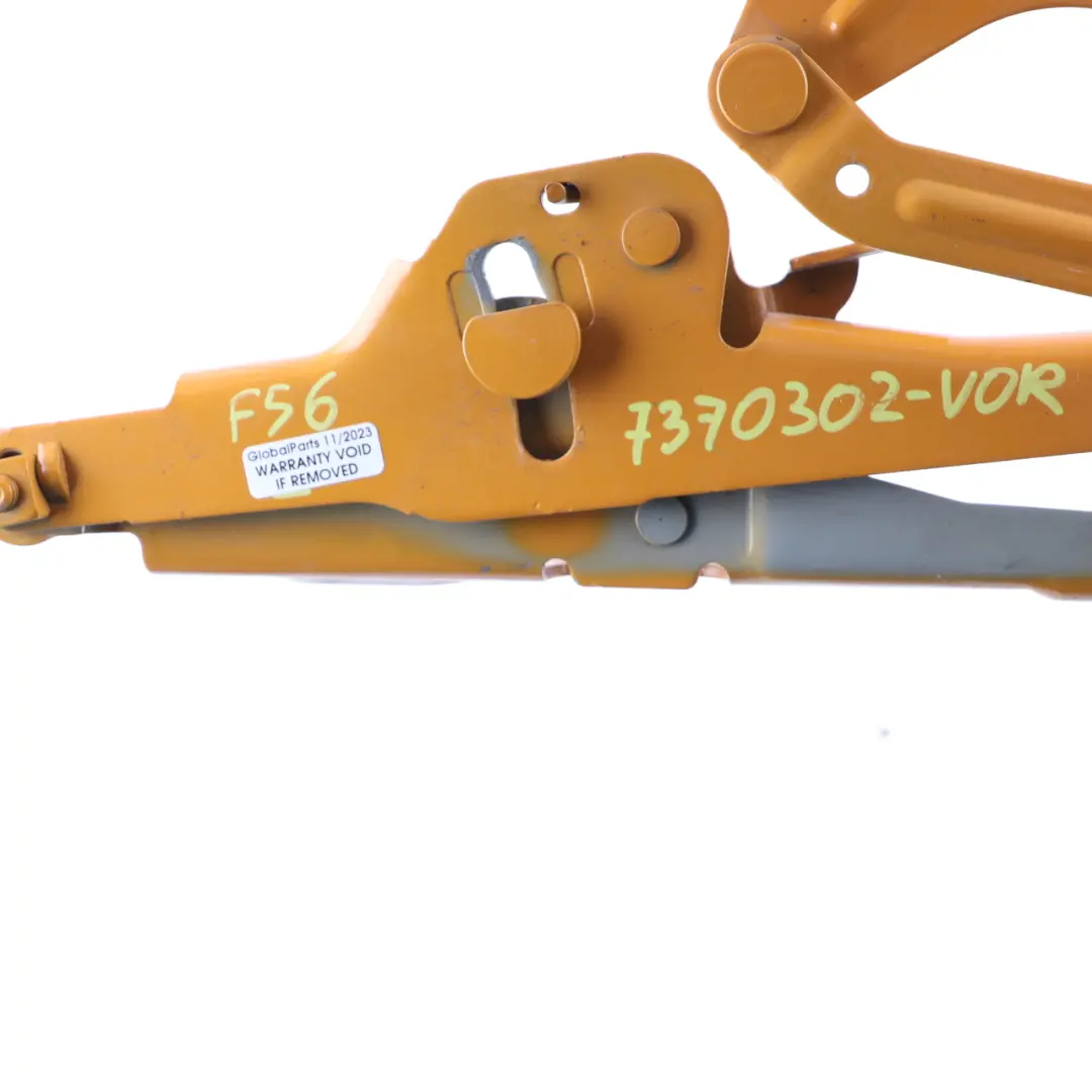 Hood Bonnet Engine Hinge Right O/S Volcanic Orange B70 7300566 to Mini F55 F56 F57 with Part number 7370302 Mini F55 F56 F57 Hood Bonnet Engine Hinge Right O/S Volcanic Orange B70 7300566 - SKU 7370302-VOR - Part number 7370302