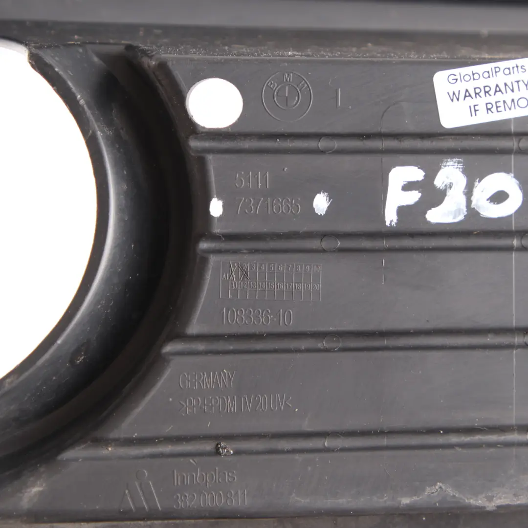 Cubierta antiniebla parachoques delantero izquierdo para BMW F20 F21 LCI con número de pieza 7371665 BMW F20 F21 LCI Cubierta antiniebla parachoques delantero izquierdo - SKU 7371665 - Número de pieza 7371665