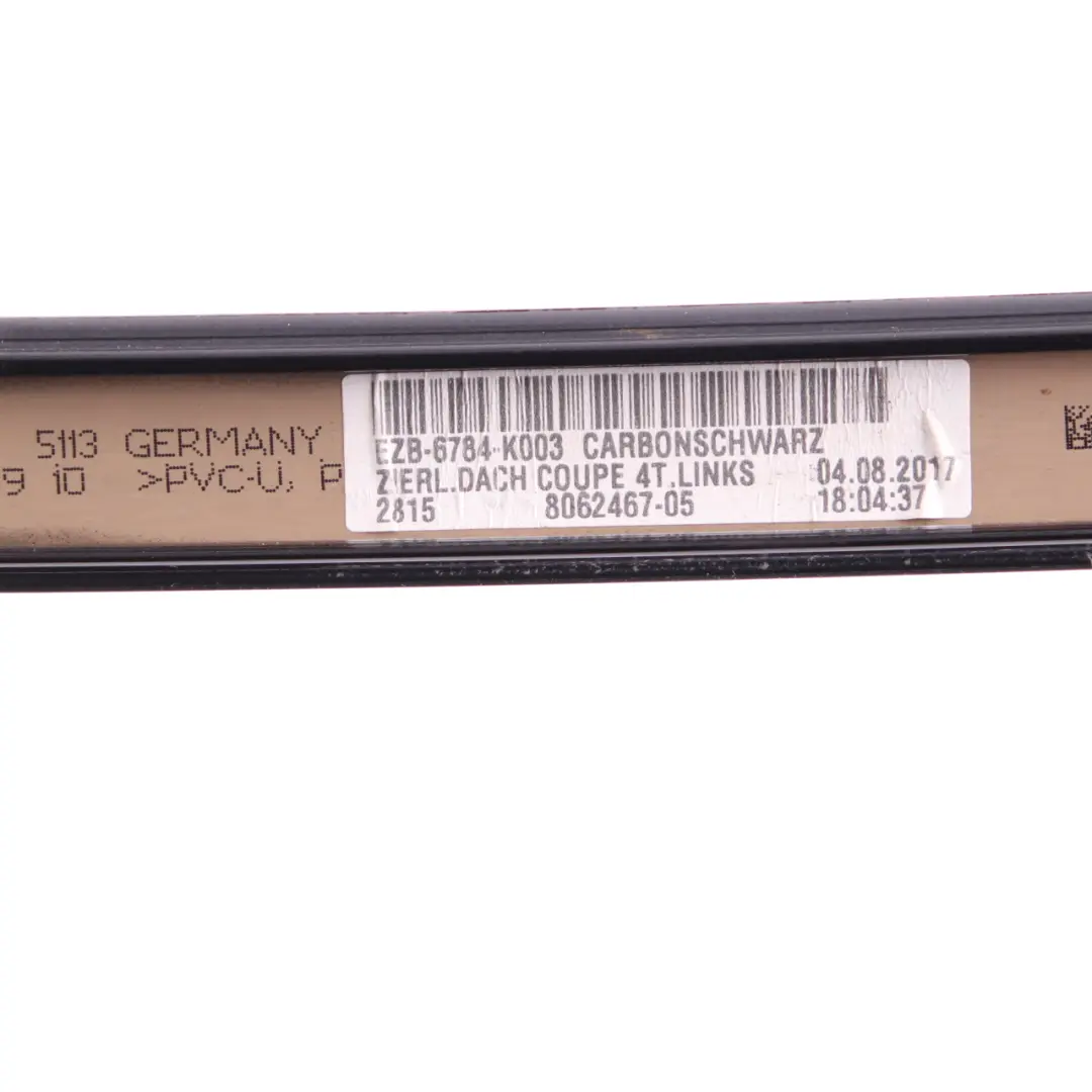 Roof Moulding Left N/S Railing Trim Strip Carbonschwarz Black - 416 to BMW F36 with Part number 7372799 BMW F36 Roof Moulding Left N/S Railing Trim Strip Carbonschwarz Black - 416 - SKU 7372799-CAR1 - Part number 7372799