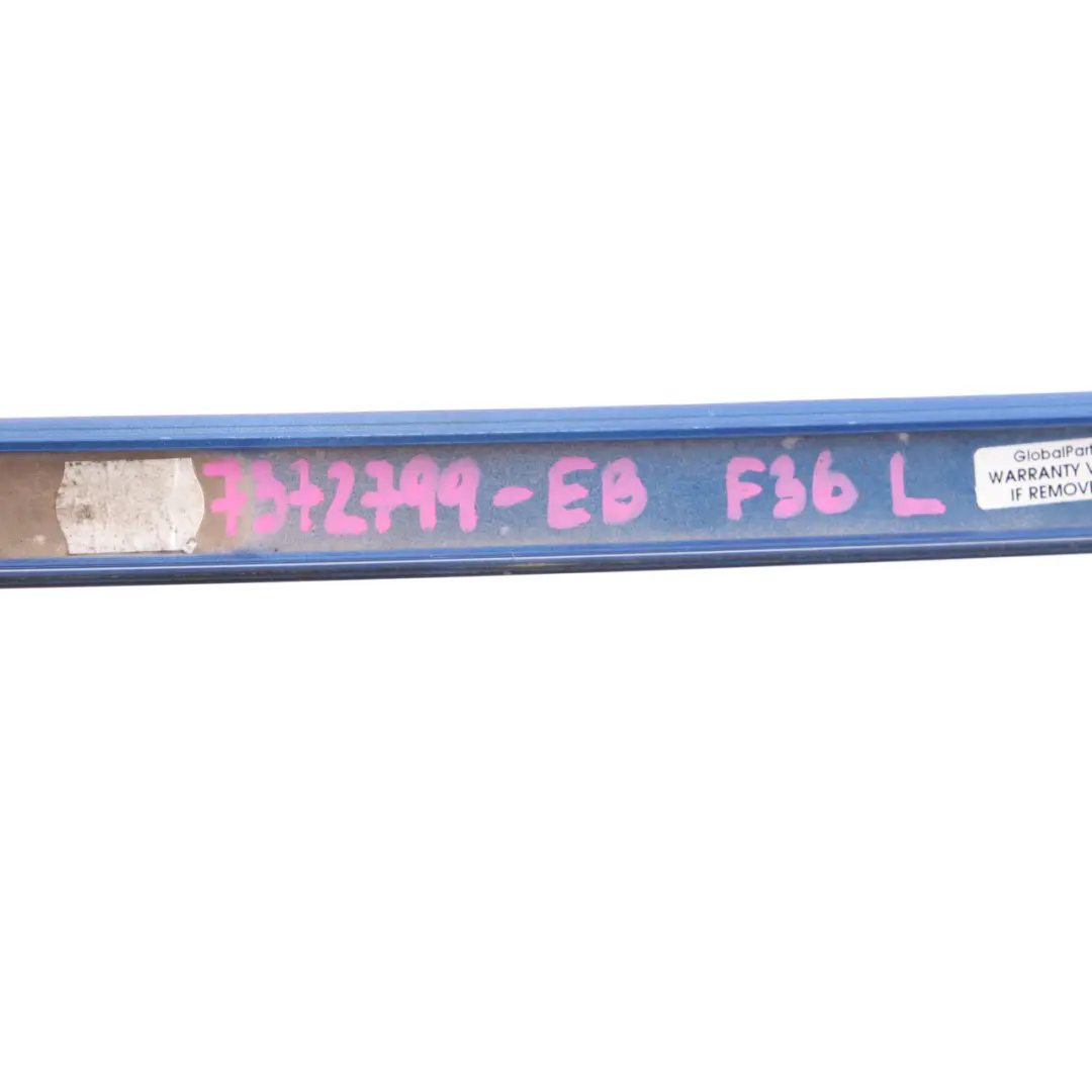 Roof Moulding Left N/S Railing Trim Strip Estoril Blue Metallic - B45 to BMW F36 with Part number 7372799 BMW F36 Roof Moulding Left N/S Railing Trim Strip Estoril Blue Metallic - B45 - SKU 7372799-EB - Part number 7372799