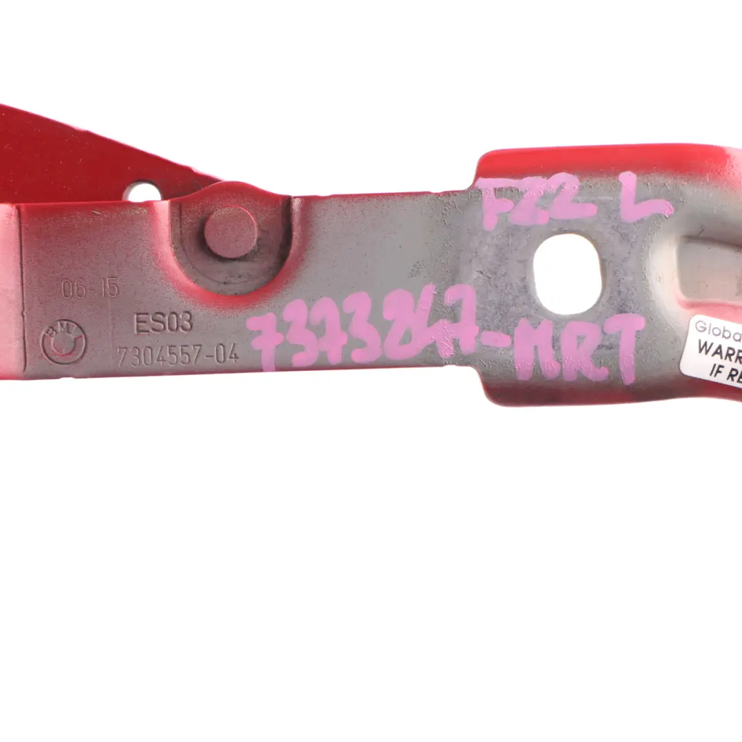 Trunk Lid Hinge Left N/S Melbourne Red Metallic - A75 to BMW F22 F23 LCI with Part number 7373847 BMW F22 F23 LCI Trunk Lid Hinge Left N/S Melbourne Red Metallic - A75 - SKU 7373847-MRT - Part number 7373847