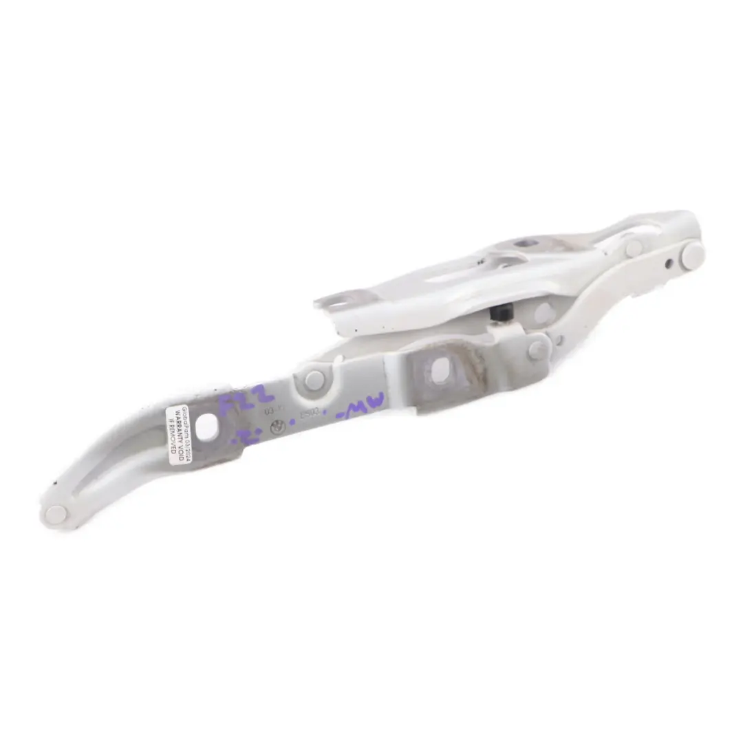Trunk Lid Hinge Rear Right O/S Mineral White Metallic A96 7304558 to BMW F22 F23 with Part number 7373848 BMW F22 F23 Trunk Lid Hinge Rear Right O/S Mineral White Metallic A96 7304558 - SKU 7373848-MW - Part number 7373848