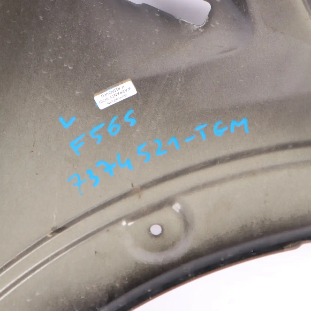 Front Wing Panel Mini F55 F56 Left Side N/S Thunder Grey Metallic - B58 to with Part number 7374521 Front Wing Panel Mini F55 F56 Left Side N/S Thunder Grey Metallic - B58 - SKU 7374521-TGM - Part number 7374521