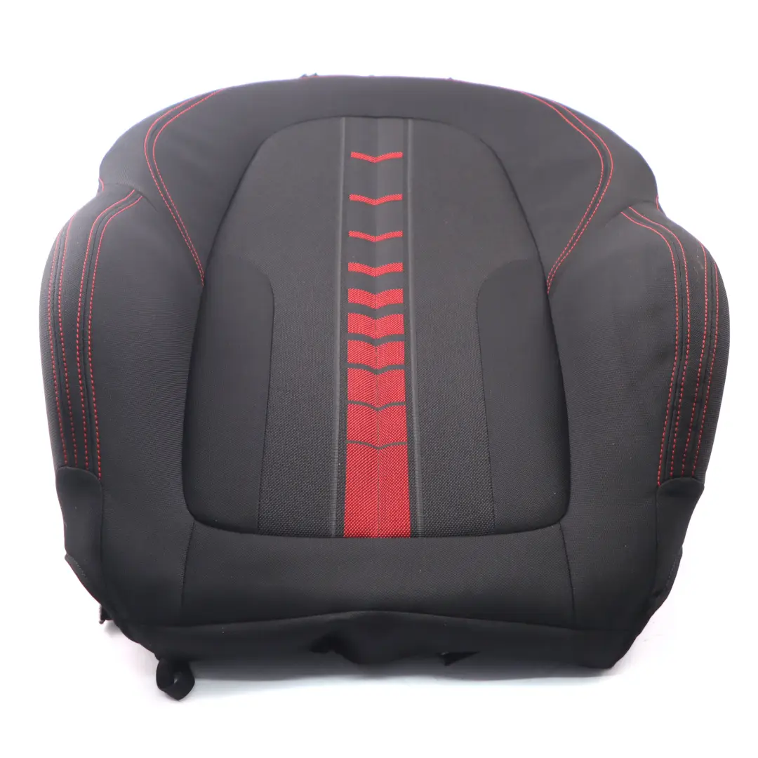 Front Left N/S Seat Backrest Cover Fabric Race Anthracite Red Accent to BMW F45 F48 with Part number 7374645 BMW F45 F48 Front Left N/S Seat Backrest Cover Fabric Race Anthracite Red Accent - SKU 7374645 - Part number 7374645
