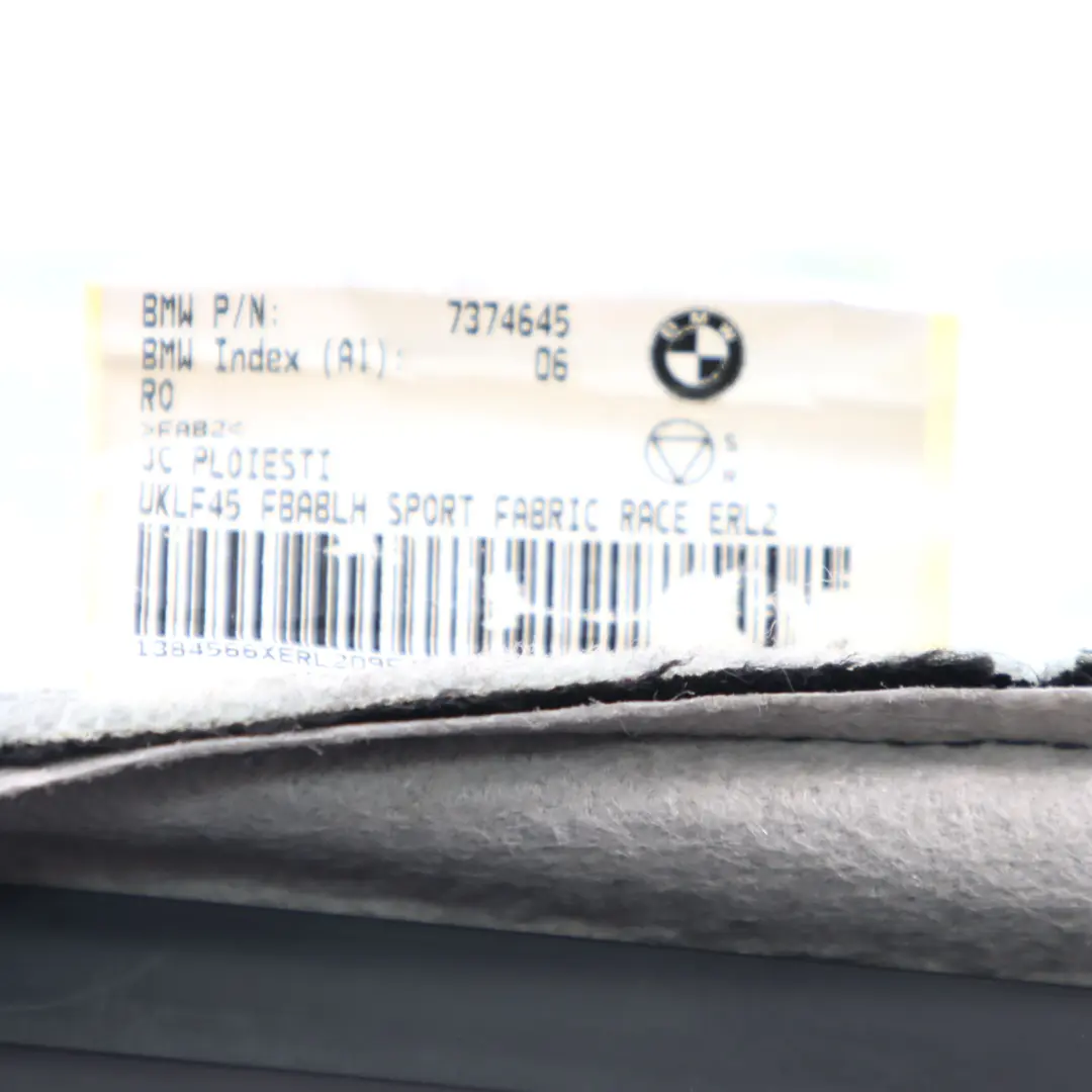 Delantero Izquierdo Asiento Respaldo Cubierta Tela Carrera Antracita para BMW F45 F48 con número de pieza 7374645 BMW F45 F48 Delantero Izquierdo Asiento Respaldo Cubierta Tela Carrera Antracita - SKU 7374645 - Número de pieza 7374645