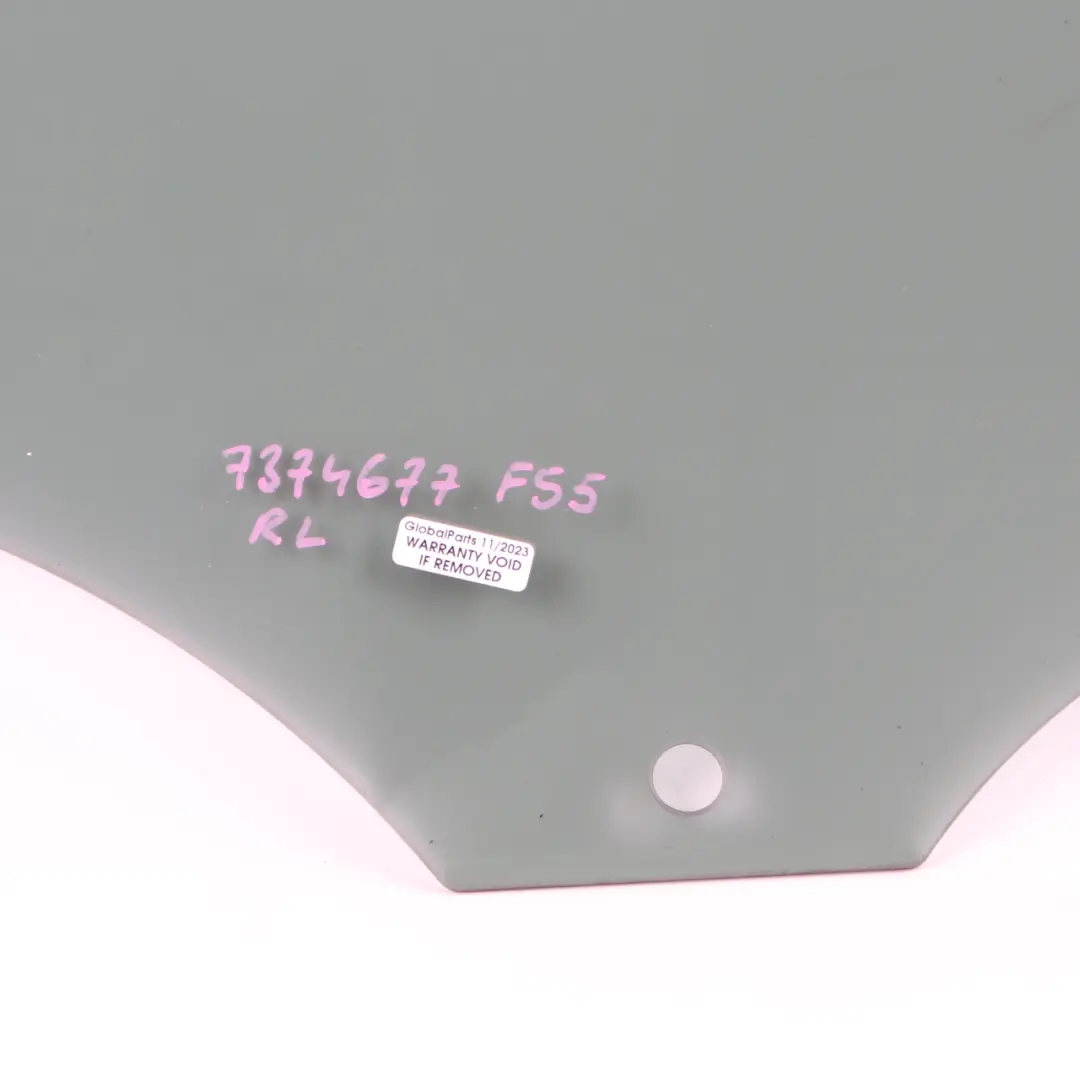 Disque de Porte Arriere Gauche Verre AS2 Vert 7320287 pour Mini Cooper One F55 à propos du numéro de pièce 7374677 Mini Cooper One F55 Disque de Porte Arriere Gauche Verre AS2 Vert 7320287 - SKU 7374677 - Numéro de pièce 7374677