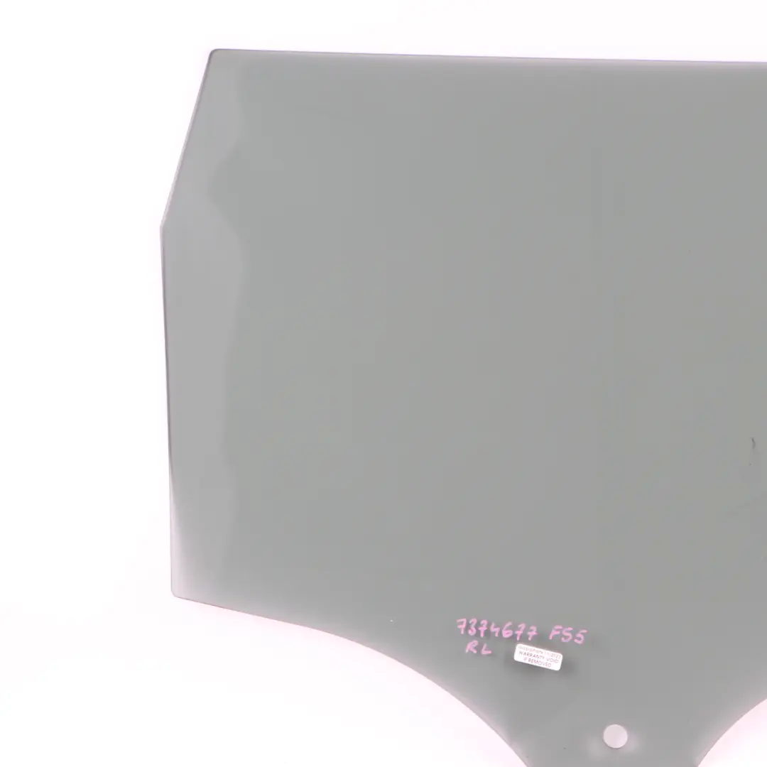 Trasero Izquierdo Pasajero Lado Puerta Ventana Vidrio AS2 para Mini Cooper One F55 con número de pieza 7374677 Mini Cooper One F55 Trasero Izquierdo Pasajero Lado Puerta Ventana Vidrio AS2 - SKU 7374677 - Número de pieza 7374677