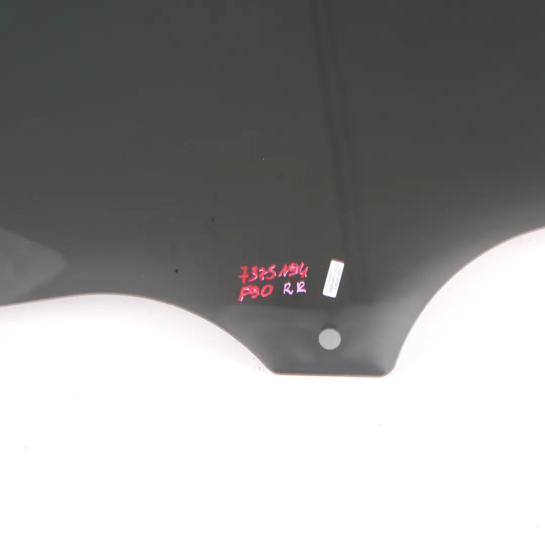 BMW G30 Side Window Green Door Rear Right O/S AS3 Black SSG - SKU 7375194 - Part number 7375194