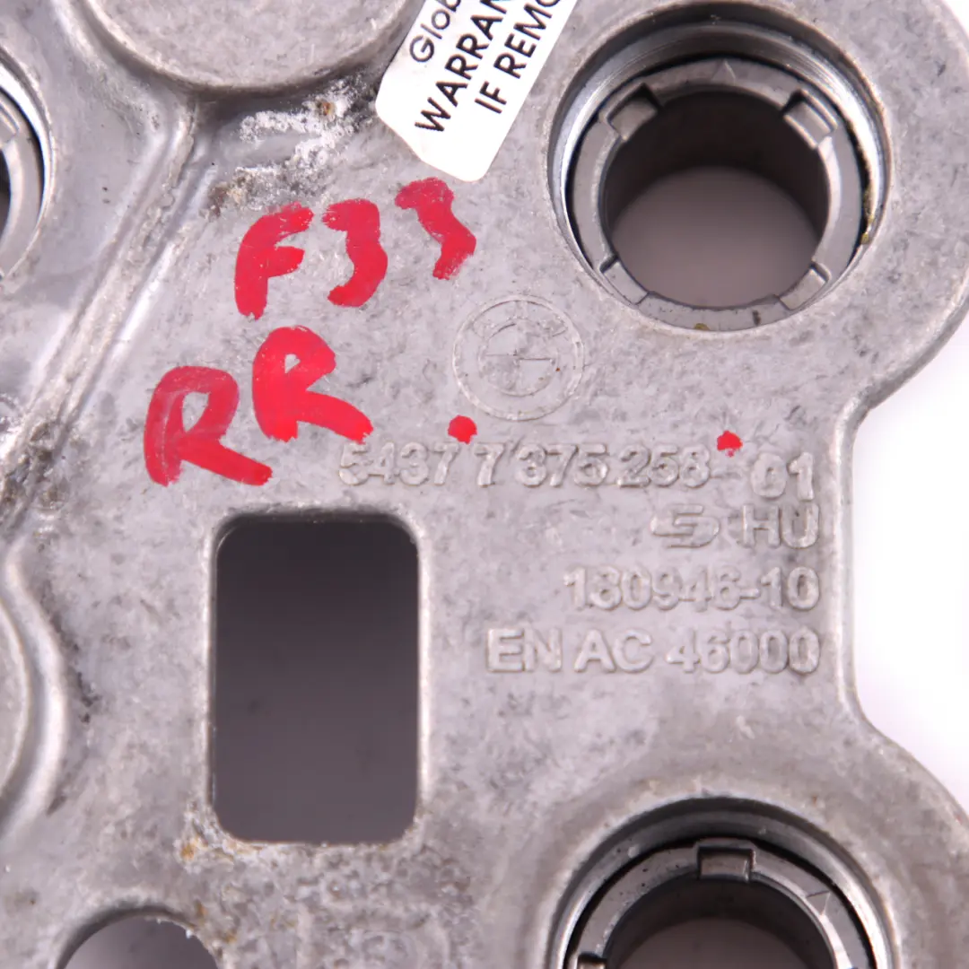 Bracket Main Console Bearing Module Rear Right O/S to BMW 4 Series F33 F83 M4 LCI with Part number 7375258 BMW 4 Series F33 F83 M4 LCI Bracket Main Console Bearing Module Rear Right O/S - SKU 7375258 - Part number 7375258