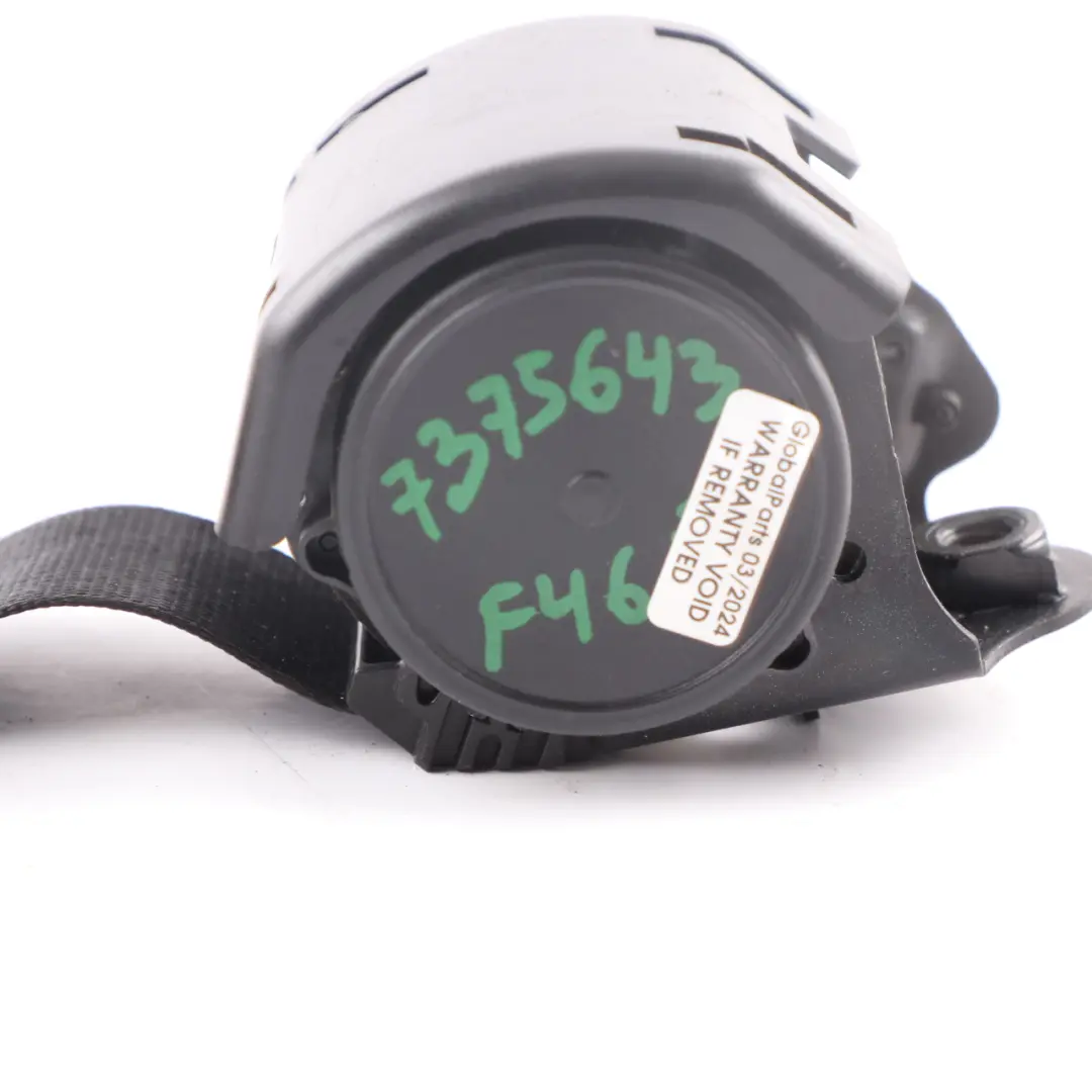 BMW F46 Ceinture Arrière Gauche Supérieure Noir 3ème Rangée - SKU 7375643 - Numéro de pièce 7375643