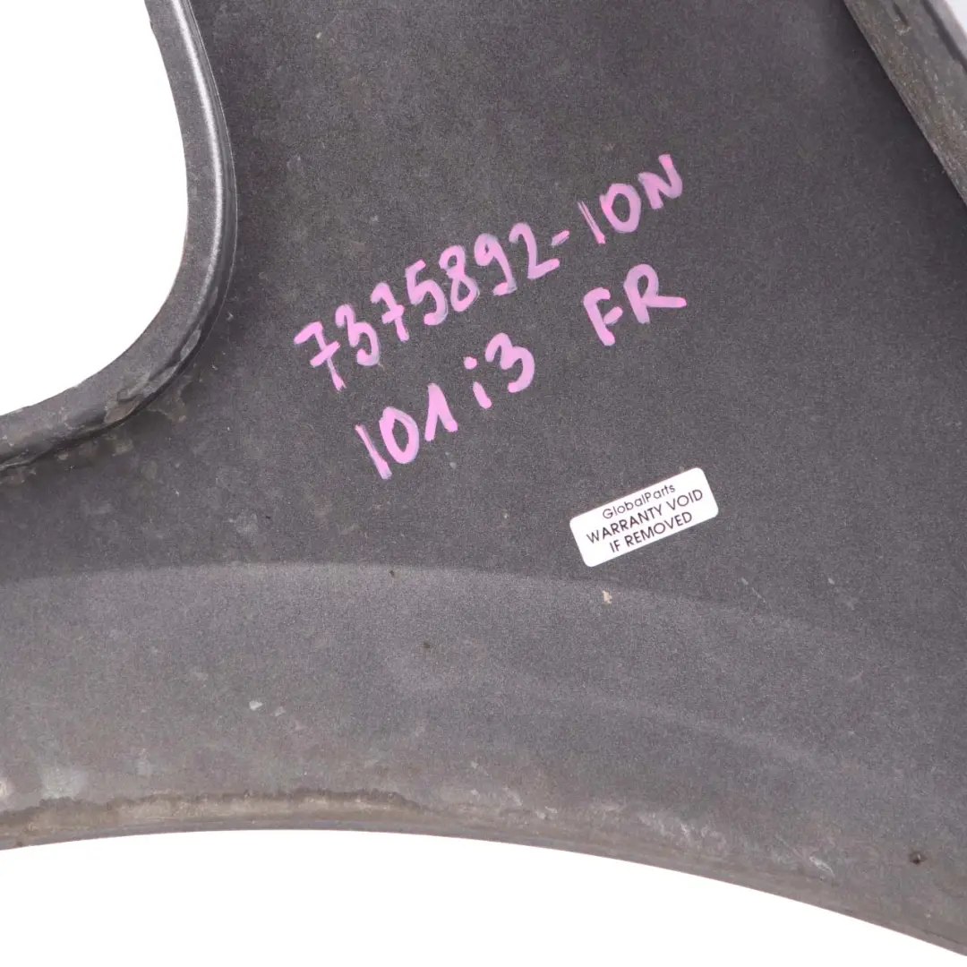 Side Wing Panel Fender Front Right O/S Ionic Silver Blue Metallic - B72 to BMW i3 with Part number 7375892 BMW i3 Side Wing Panel Fender Front Right O/S Ionic Silver Blue Metallic - B72 - SKU 7375892-ION - Part number 7375892