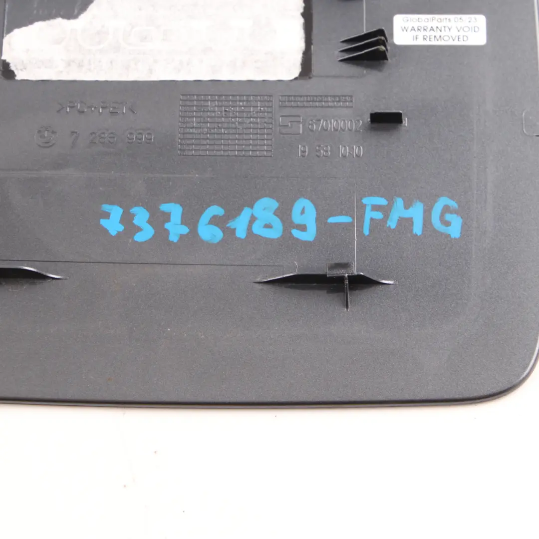 Charging Plug Flap Cover Cap Flowing Mineral Grey - C4C 7286999 to BMW i3 I01 with Part number 7376190 BMW i3 I01 Charging Plug Flap Cover Cap Flowing Mineral Grey - C4C 7286999 - SKU 7376190-FMG - Part number 7376190