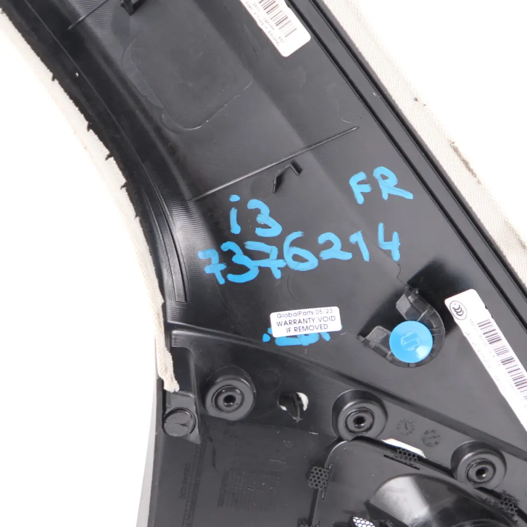 Panel A-Pillar BMW i3 I01 Trim Front Right O/S Covering Harman-Kardon to with Part number 7376214 Panel A-Pillar BMW i3 I01 Trim Front Right O/S Covering Harman-Kardon - SKU 7376214 - Part number 7376214